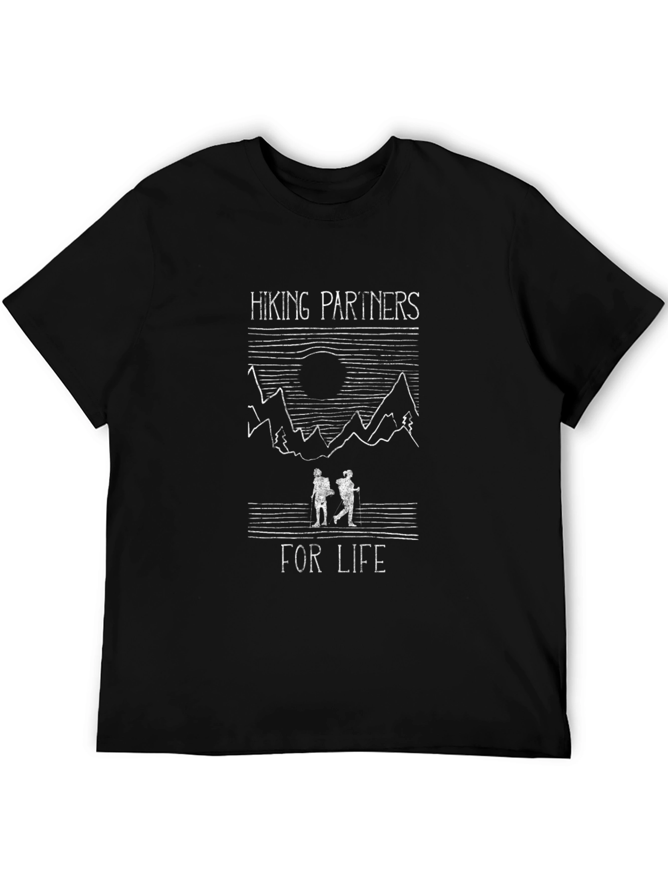 Black Hiking Partners For Life T-Shirt view 5