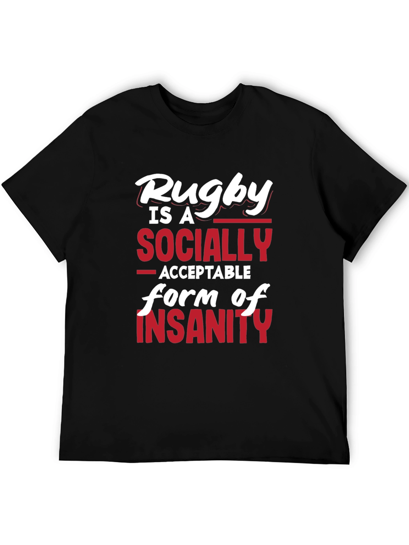 Black Rugby Insanity Graphic T-Shirt - Black view 5