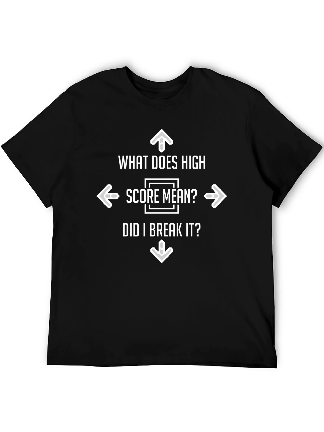 Black High Score? Funny Gamer Graphic T-Shirt view 5