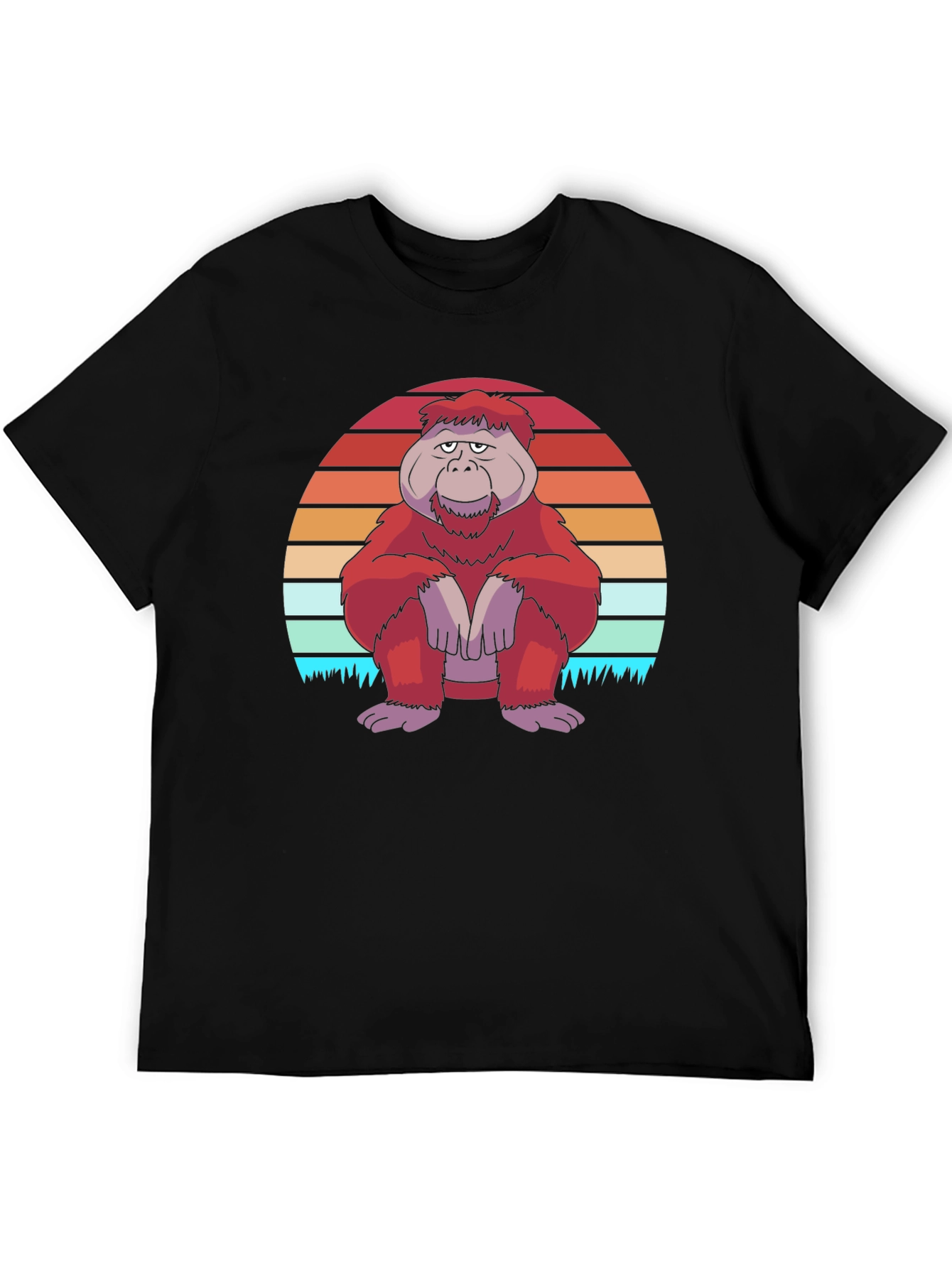 Black Retro Orangutan Graphic Tee - Comfort Fit view 5