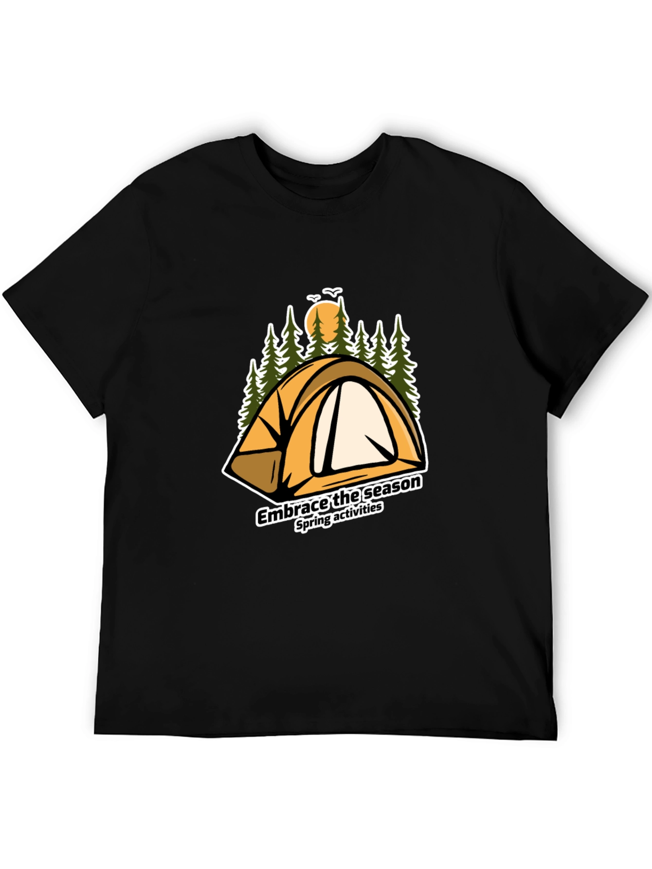 Black Embrace the Season Camping T-Shirt view 5