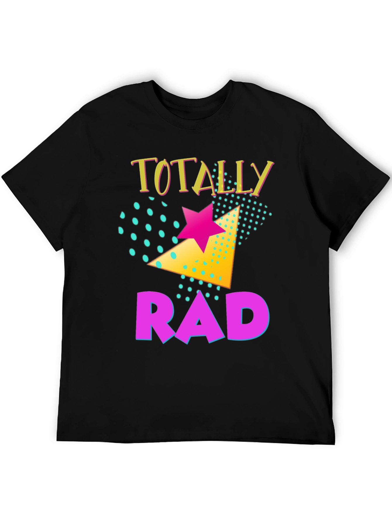 Black Totally Rad Retro Graphic T-Shirt view 5