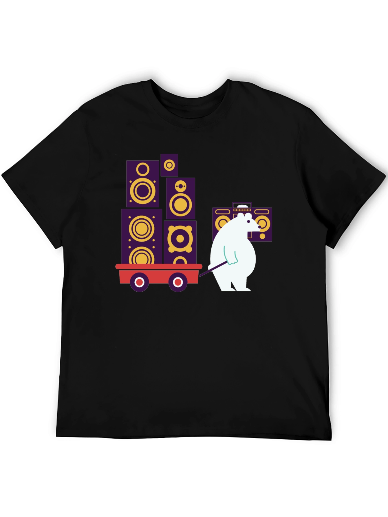 Black Cool Graphic Tee - Bear Hauling Speakers view 5
