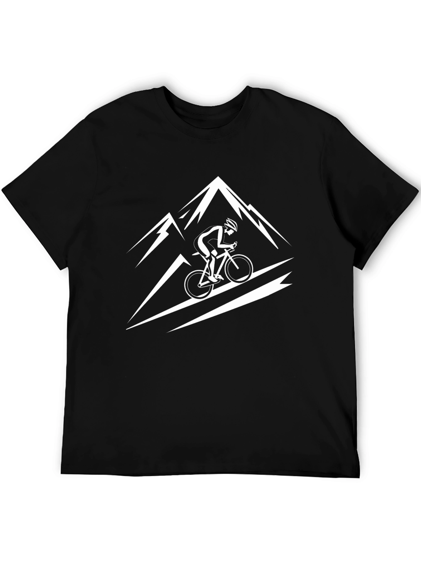 Black Mountain Biker Graphic Tee - Black Cotton T-Shirt view 5