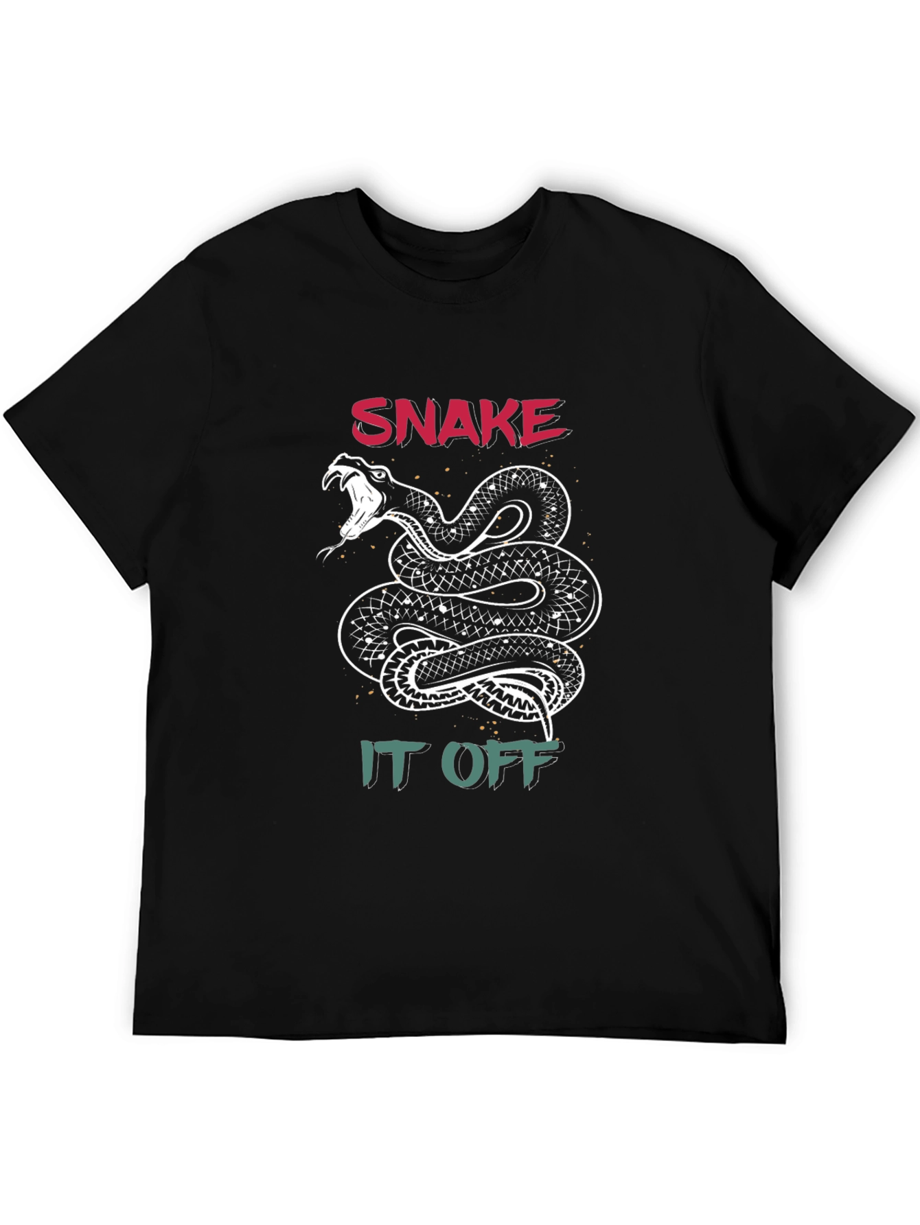 Black Snake It Off Graphic T-Shirt - Black Crew Neck view 5