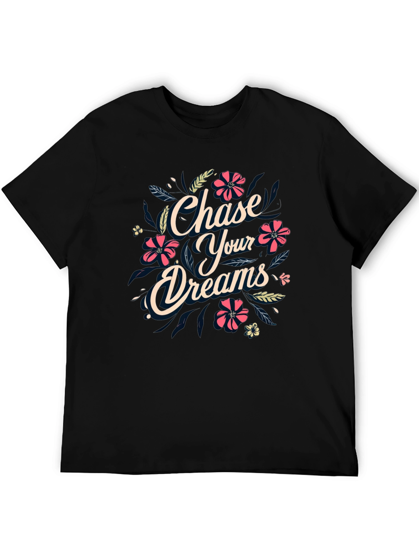 Black Chase Your Dreams Graphic Print T-Shirt view 5