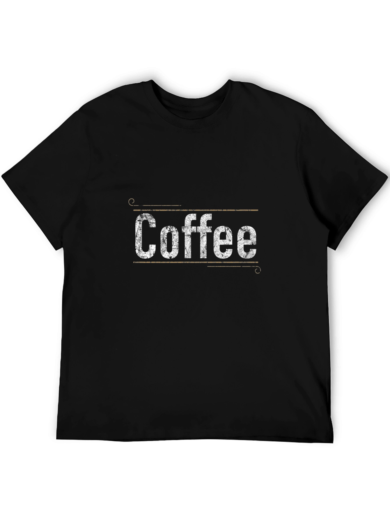 Black Distressed Coffee Graphic Tee - Unisex Black Shirt view 5