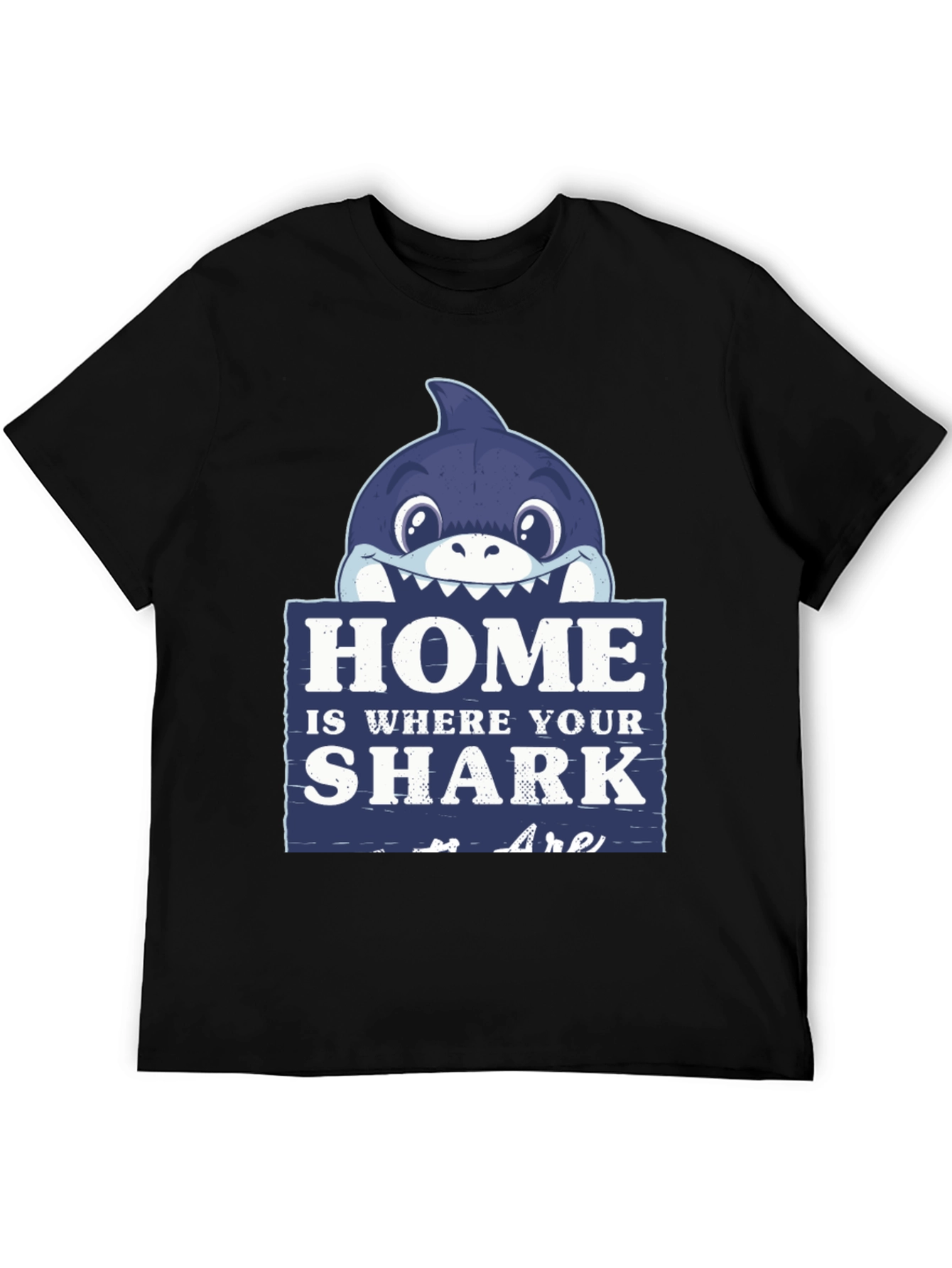 Black Home is Where Your Sharks Are T-Shirt view 5
