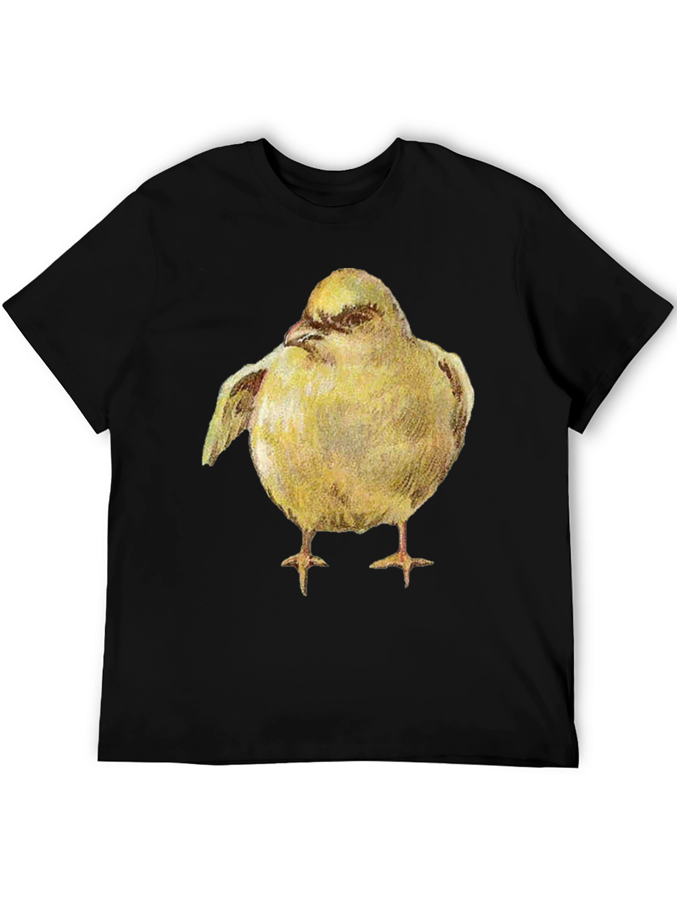 Black Yellow Bird Graphic Tee - Unisex Black T-Shirt view 5
