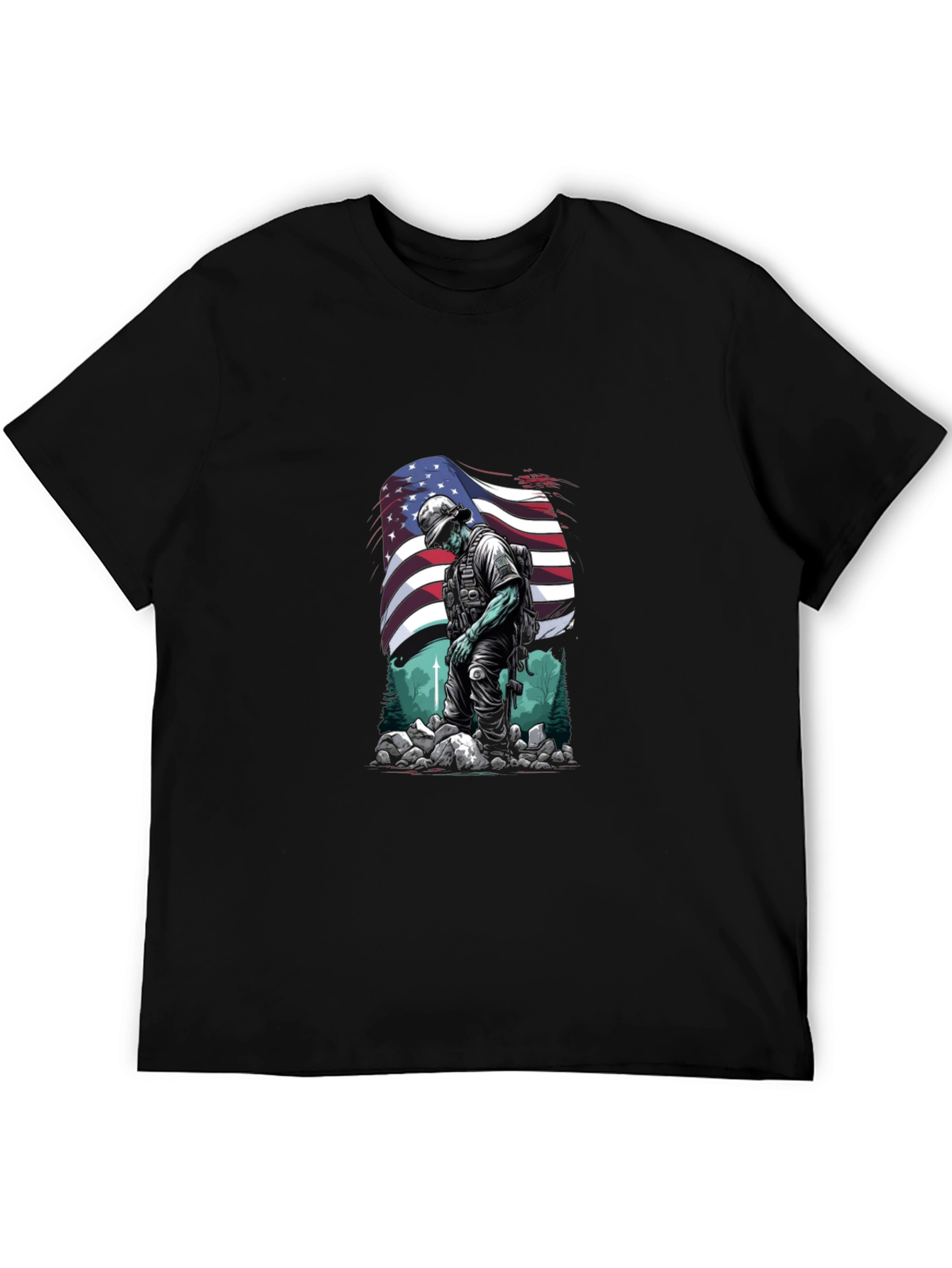 American Soldier Graphic T-Shirt - Patriotic Design - 5