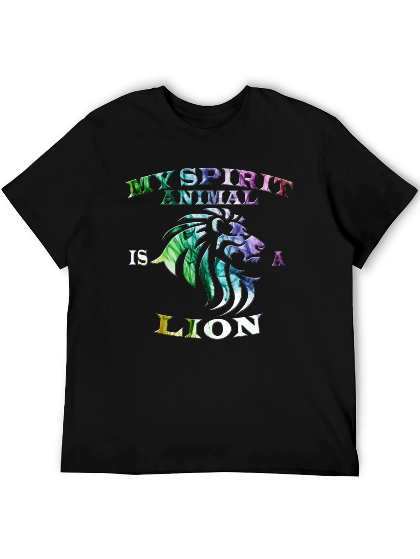 Black My Spirit Animal is a Lion T-Shirt view 5