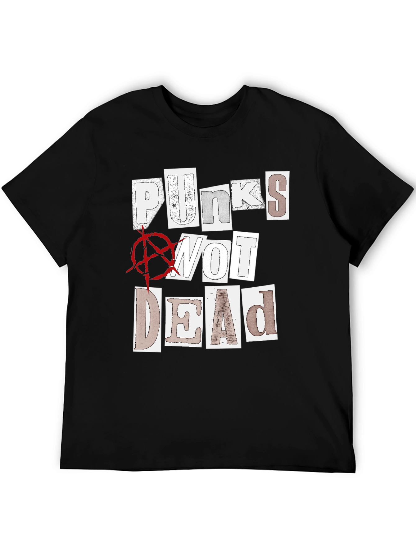 Black Punks Not Dead Graphic T-Shirt - Black view 5