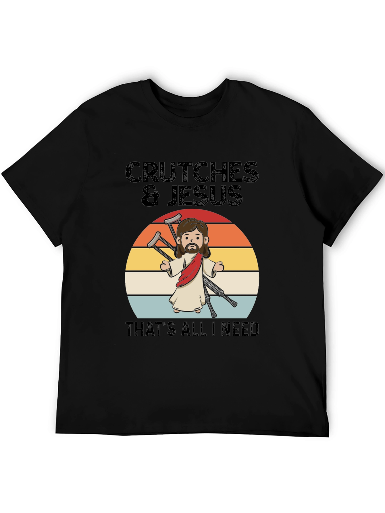 Black Crutches & Jesus Graphic T-Shirt view 5