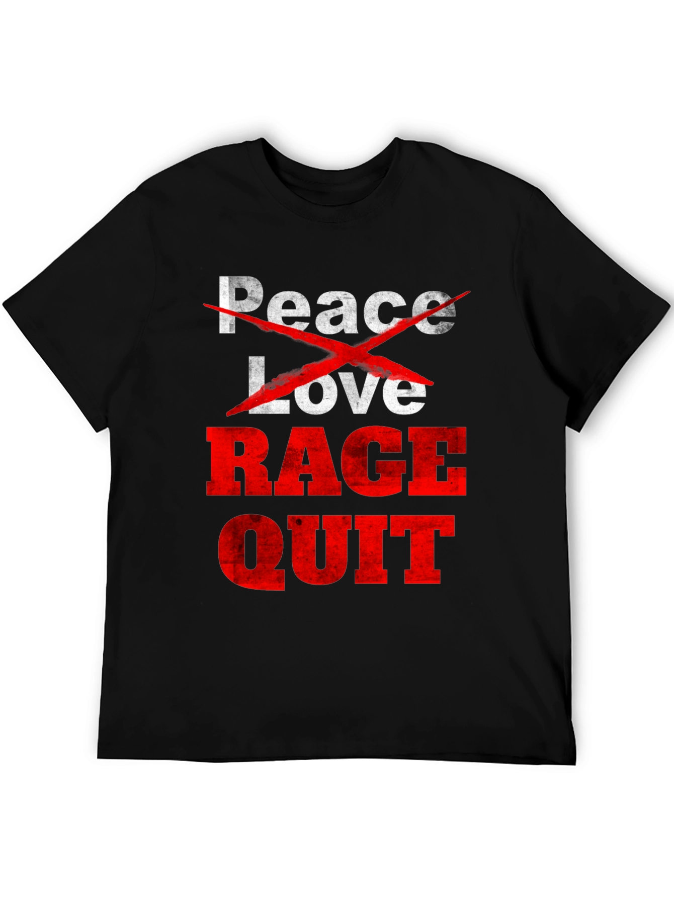 Black Peace Love Rage Quit Graphic Tee view 5