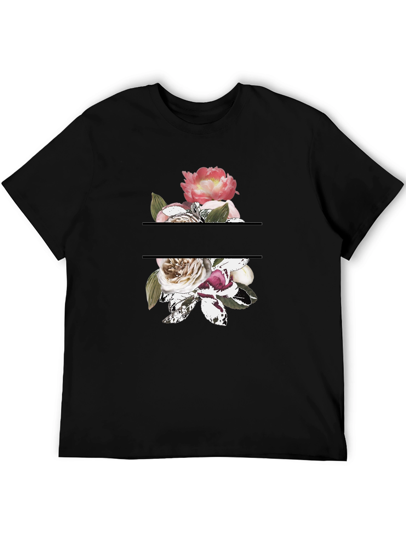 Black Floral Graphic Tee view 5