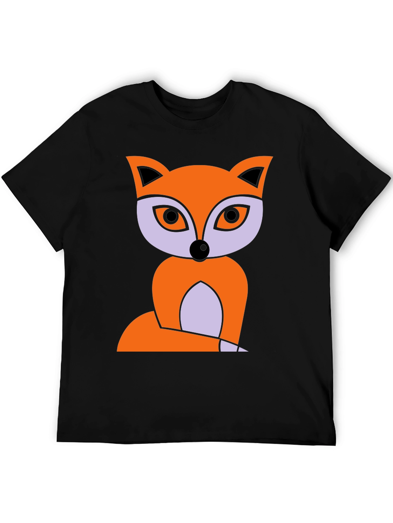 Black Fox Graphic Print T-Shirt - Black Cotton Tee view 5