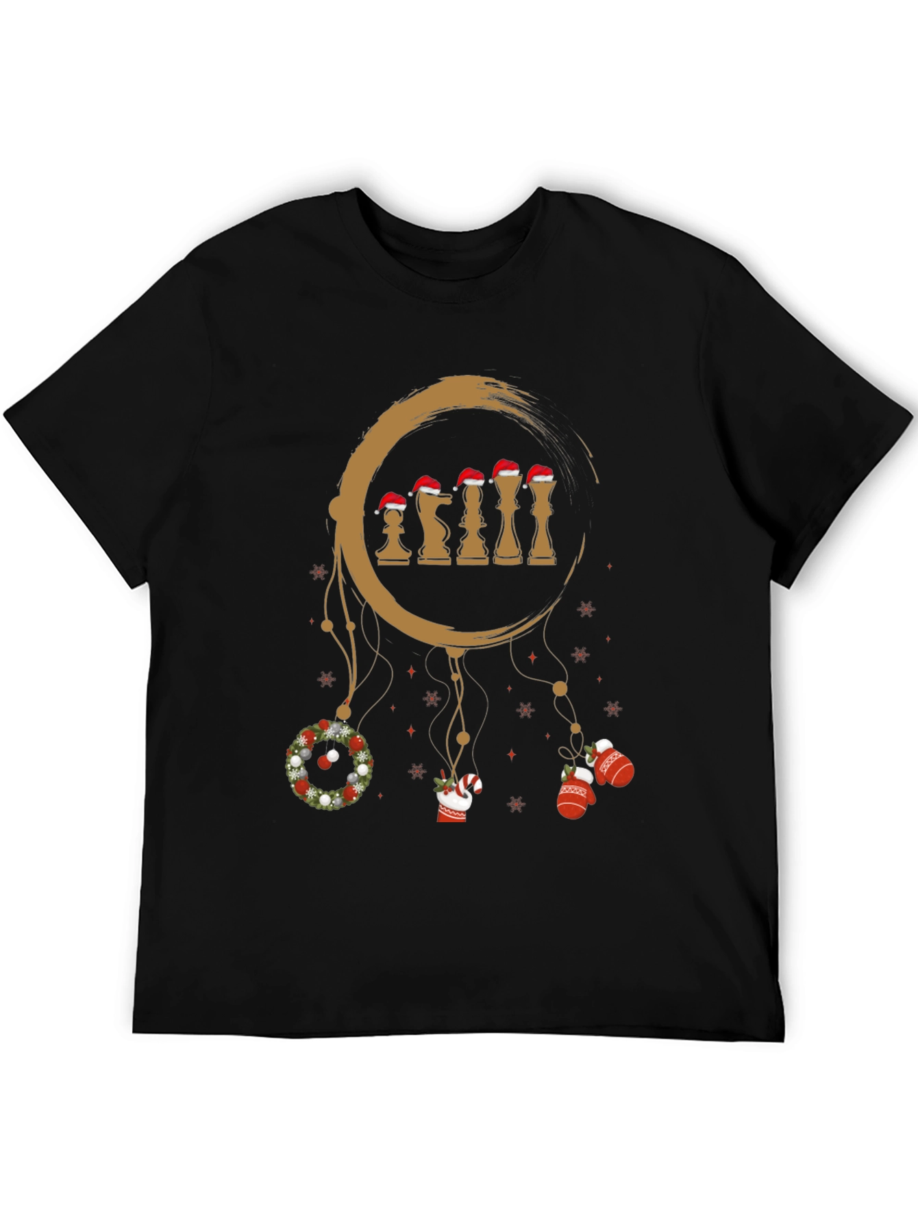 Black Festive Chess Dreamcatcher Tee - Holiday Edition view 5