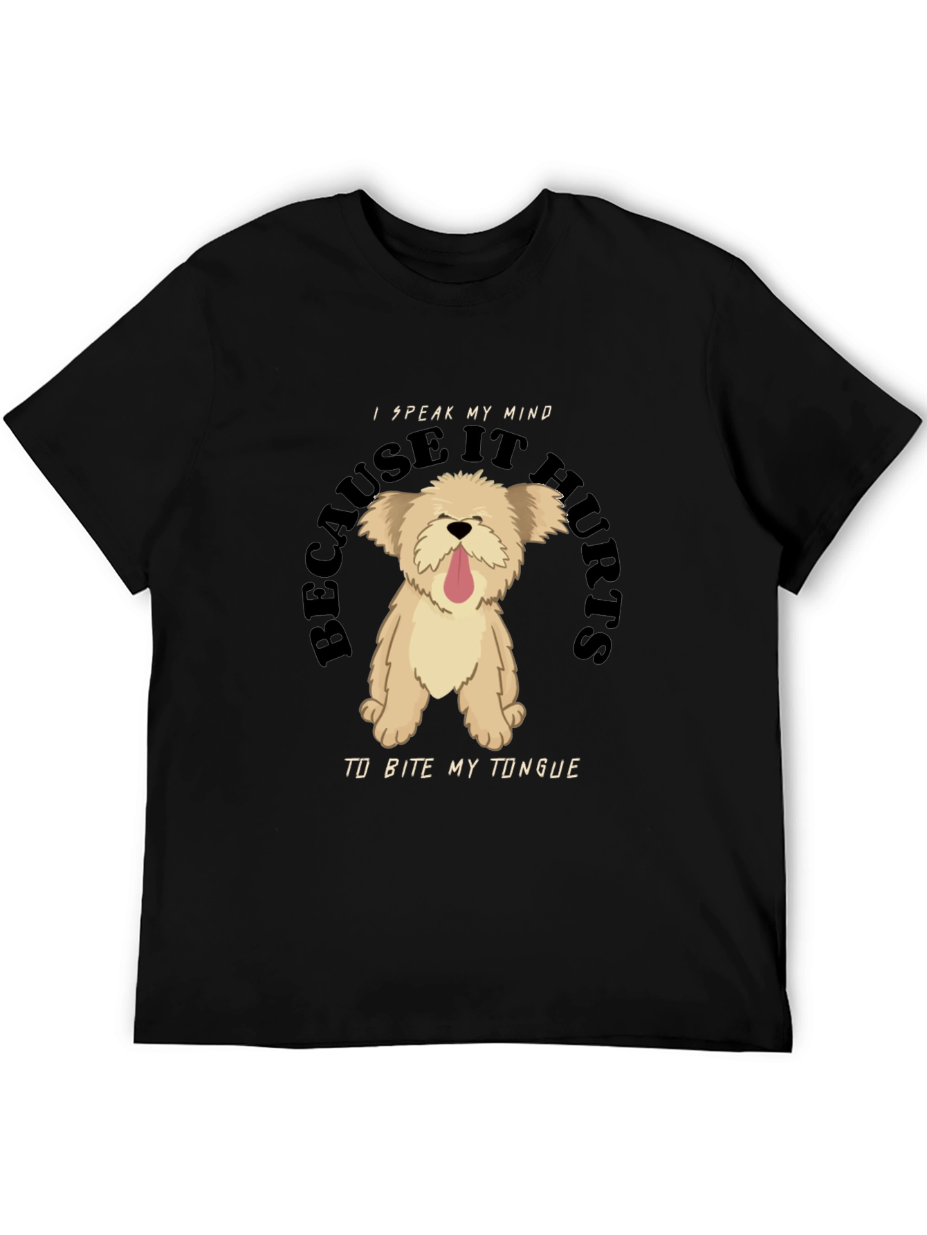 Black I Speak My Mind Dog Graphic Tee - Black view 5