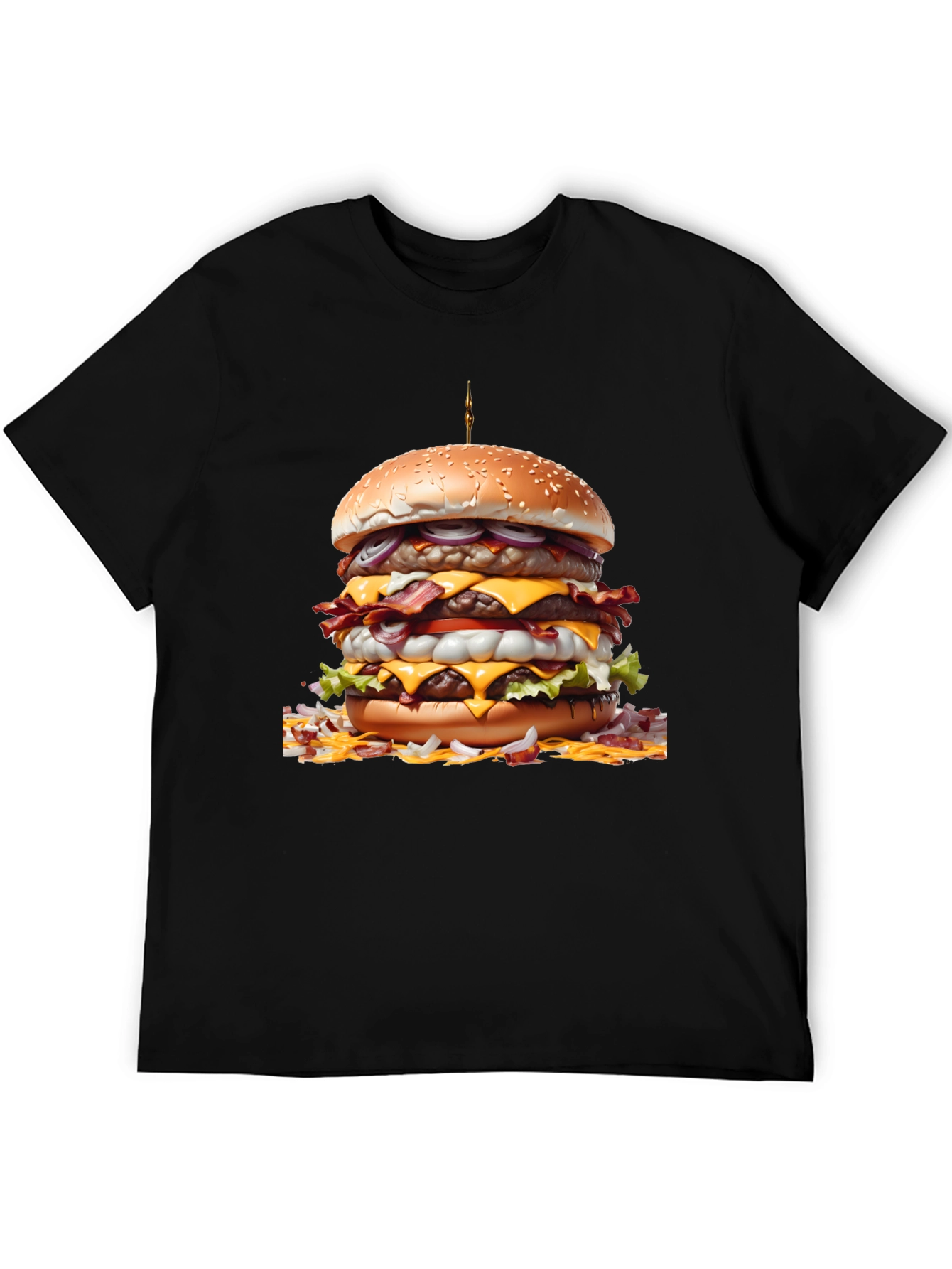 Black Burger Graphic Tee - Foodie Fashion view 5