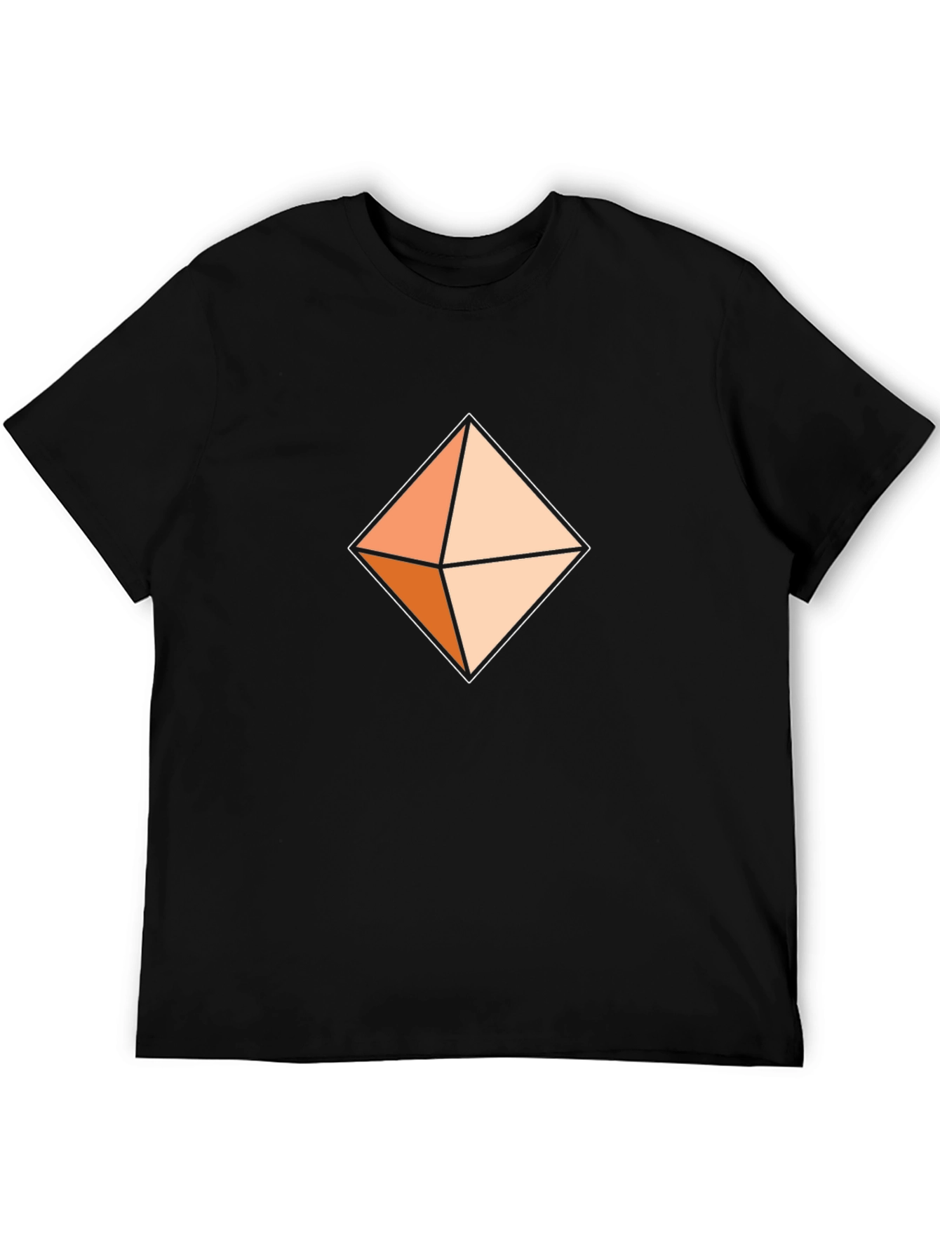 Black Geometric Diamond Tee - Casual Comfort view 5