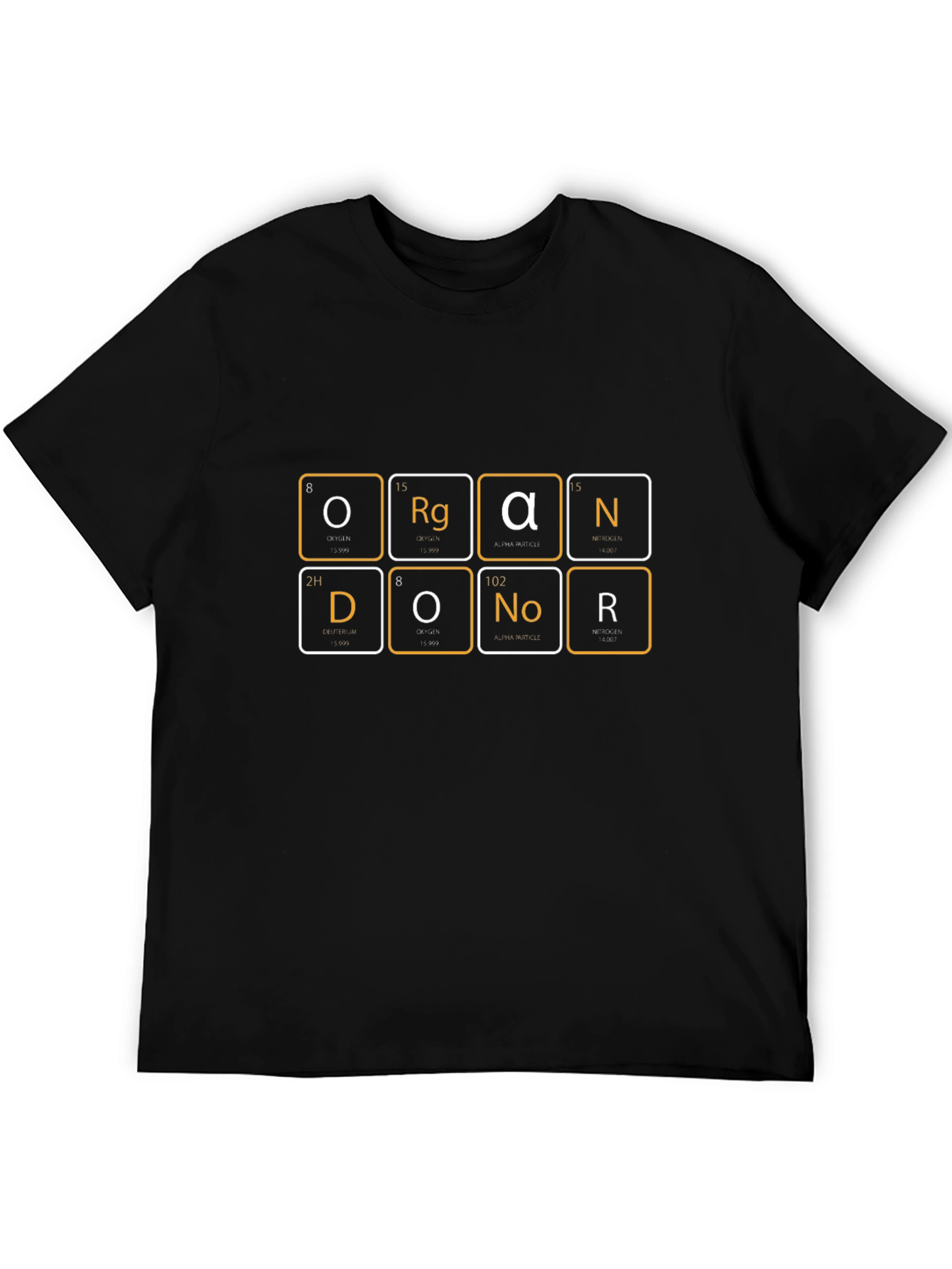 Black Organ Donor Periodic Table Black T-Shirt view 5