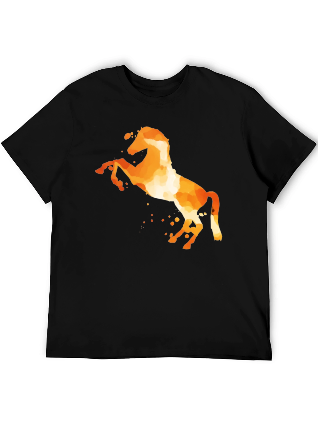 Black Fiery Horse Graphic Tee - Black Cotton Blend view 5