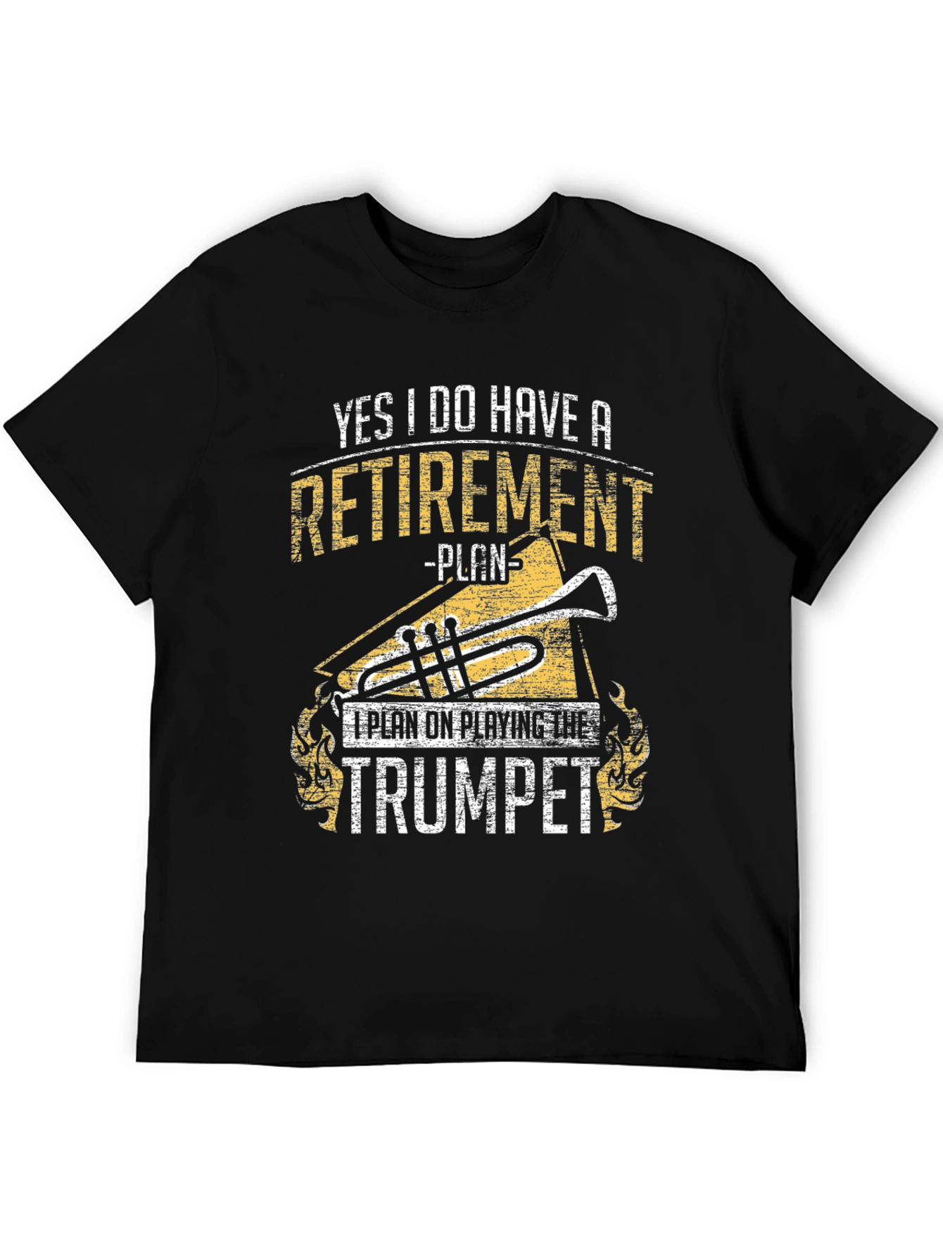 Black Retirement Trumpet Player T-Shirt view 5