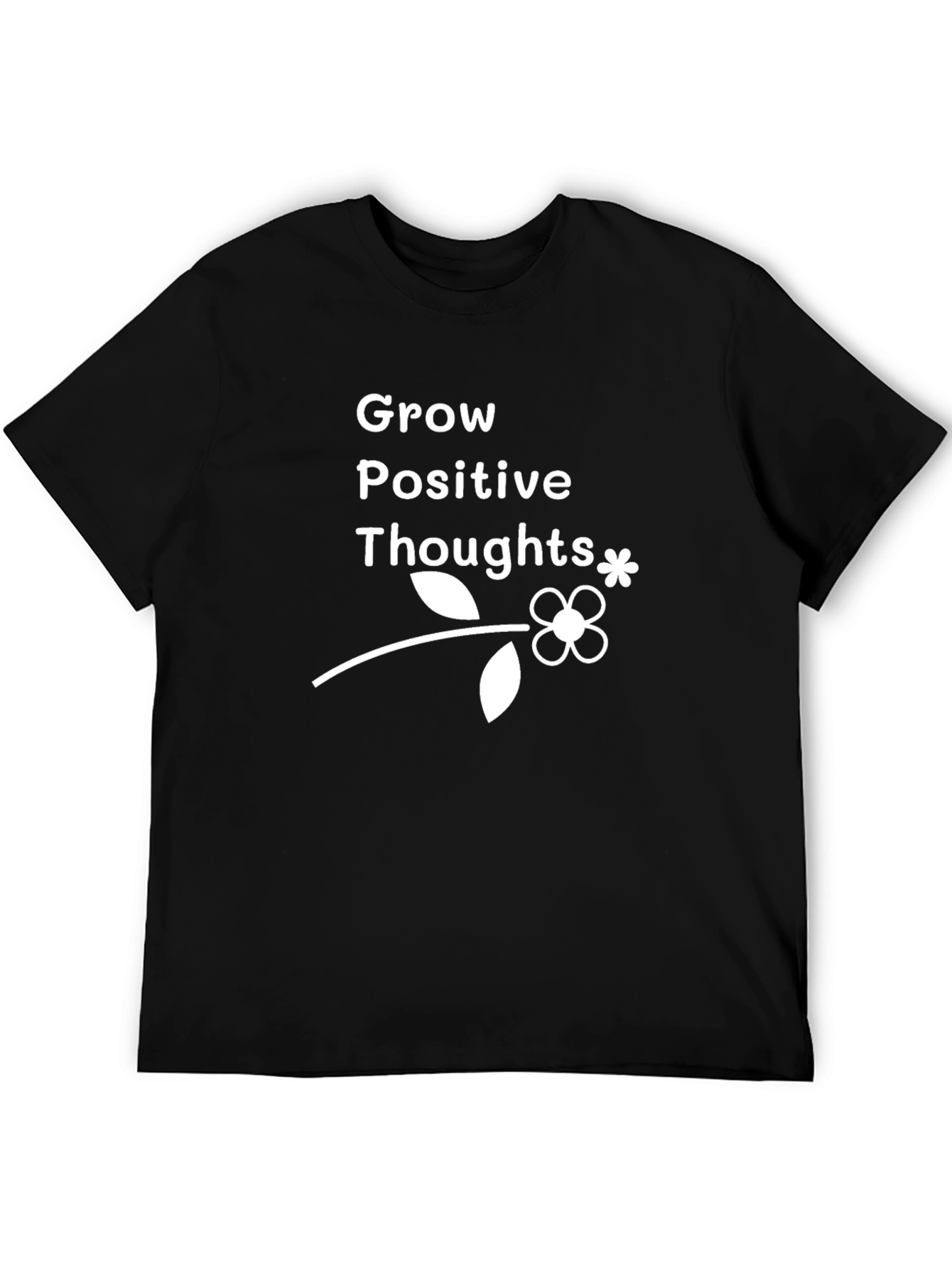 Black Grow Positive Thoughts Graphic Tee view 5