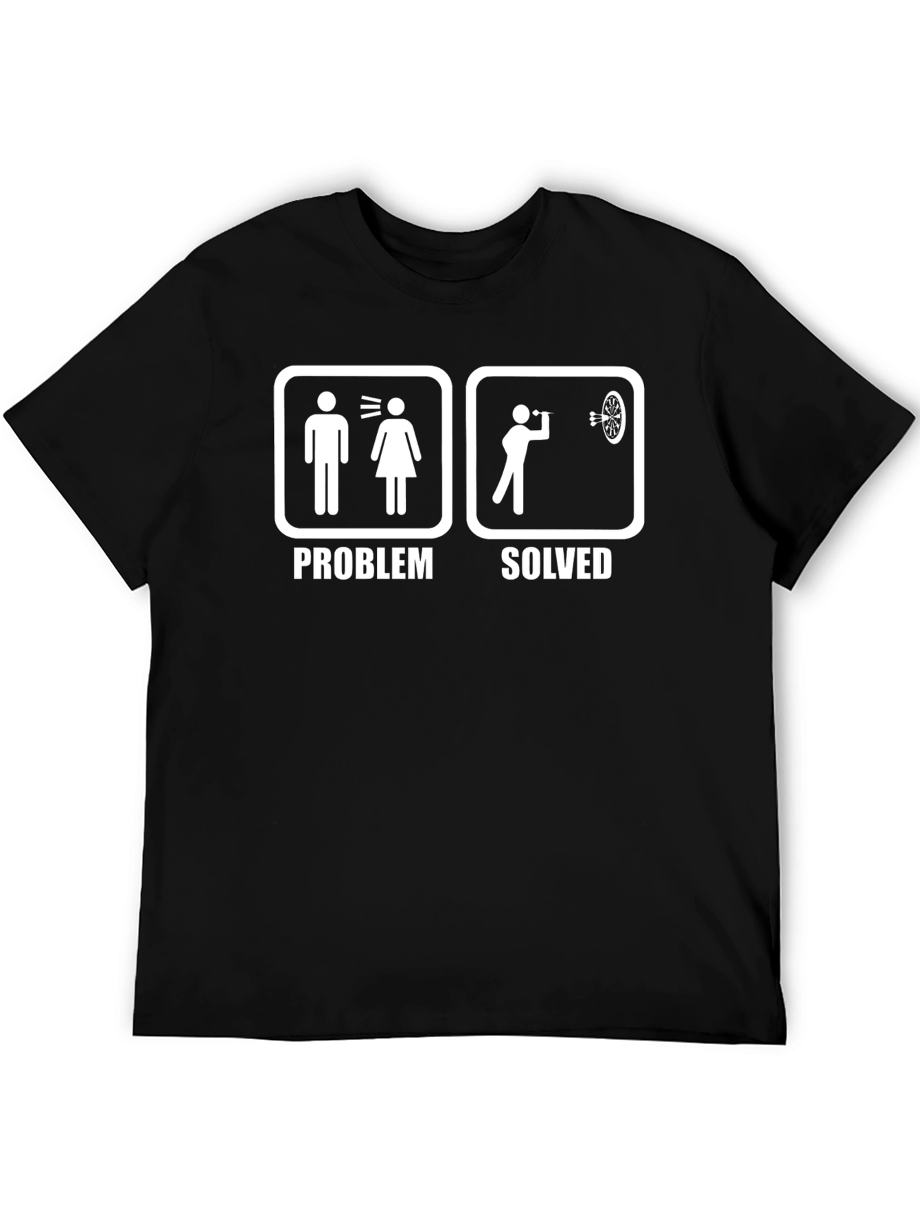 Black Problem Solved Dart T-Shirt view 5