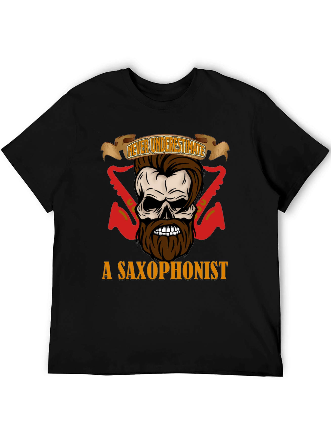 Black Never Underestimate a Saxophonist T-Shirt view 5
