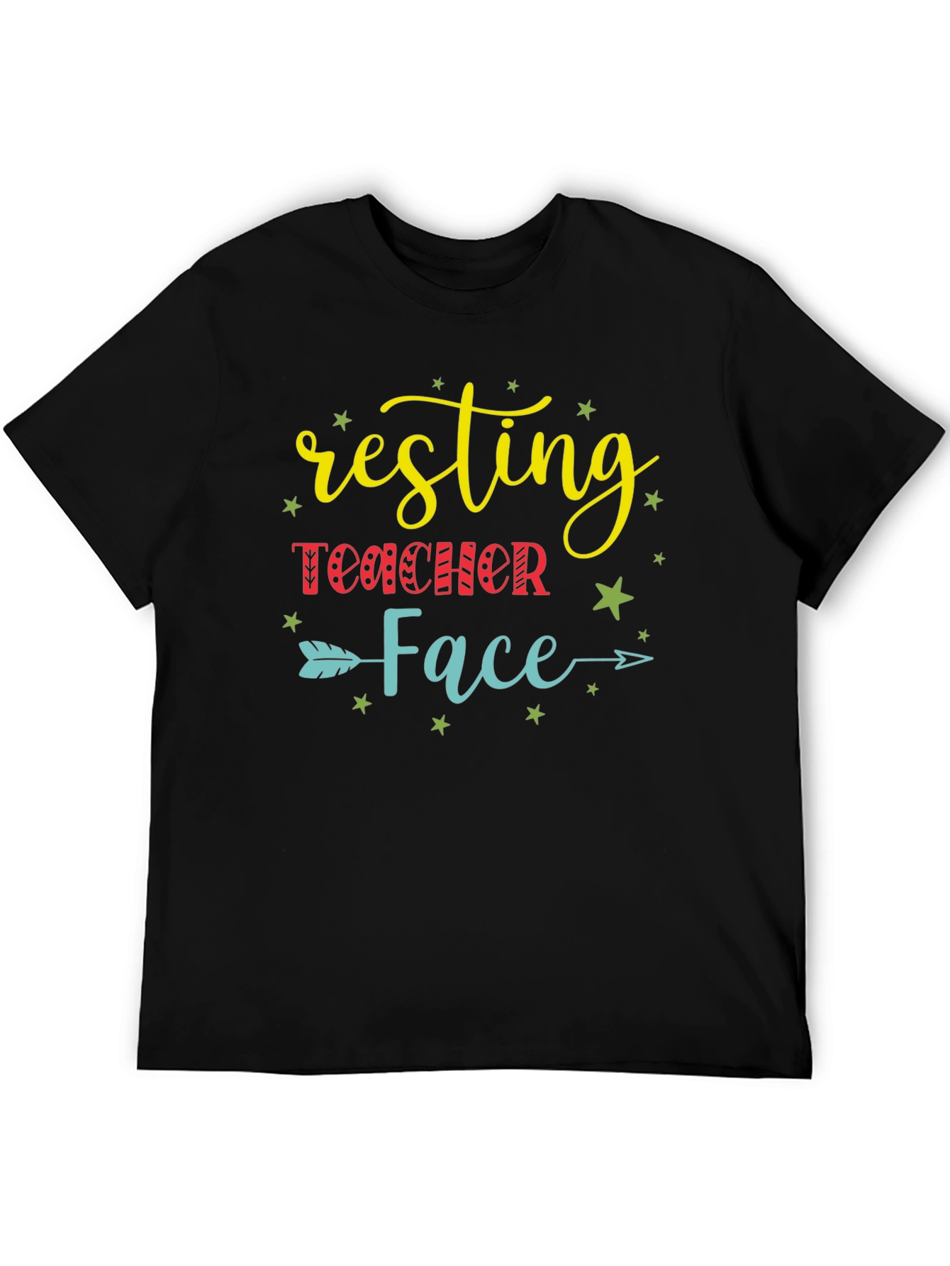 Black Resting Teacher Face Graphic Tee view 5
