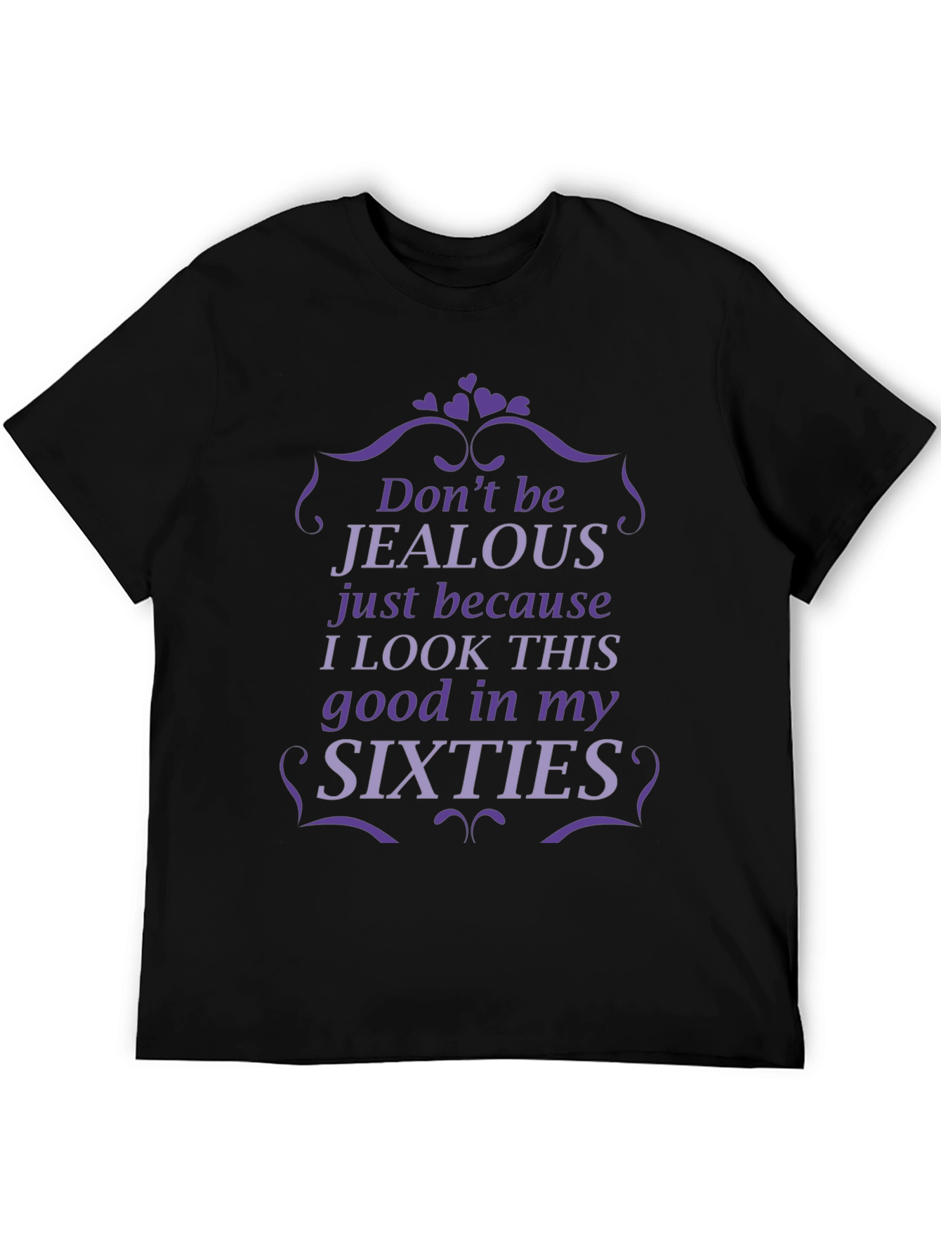 Black Funny Sixties T-Shirt - Don't Be Jealous view 5
