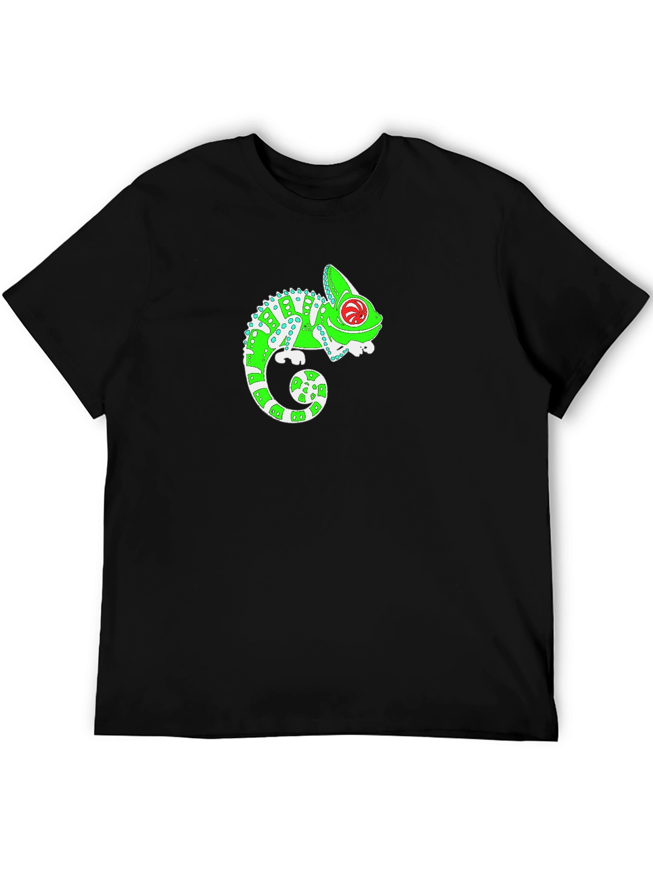 Black Funky Chameleon Graphic T-Shirt - Black view 5