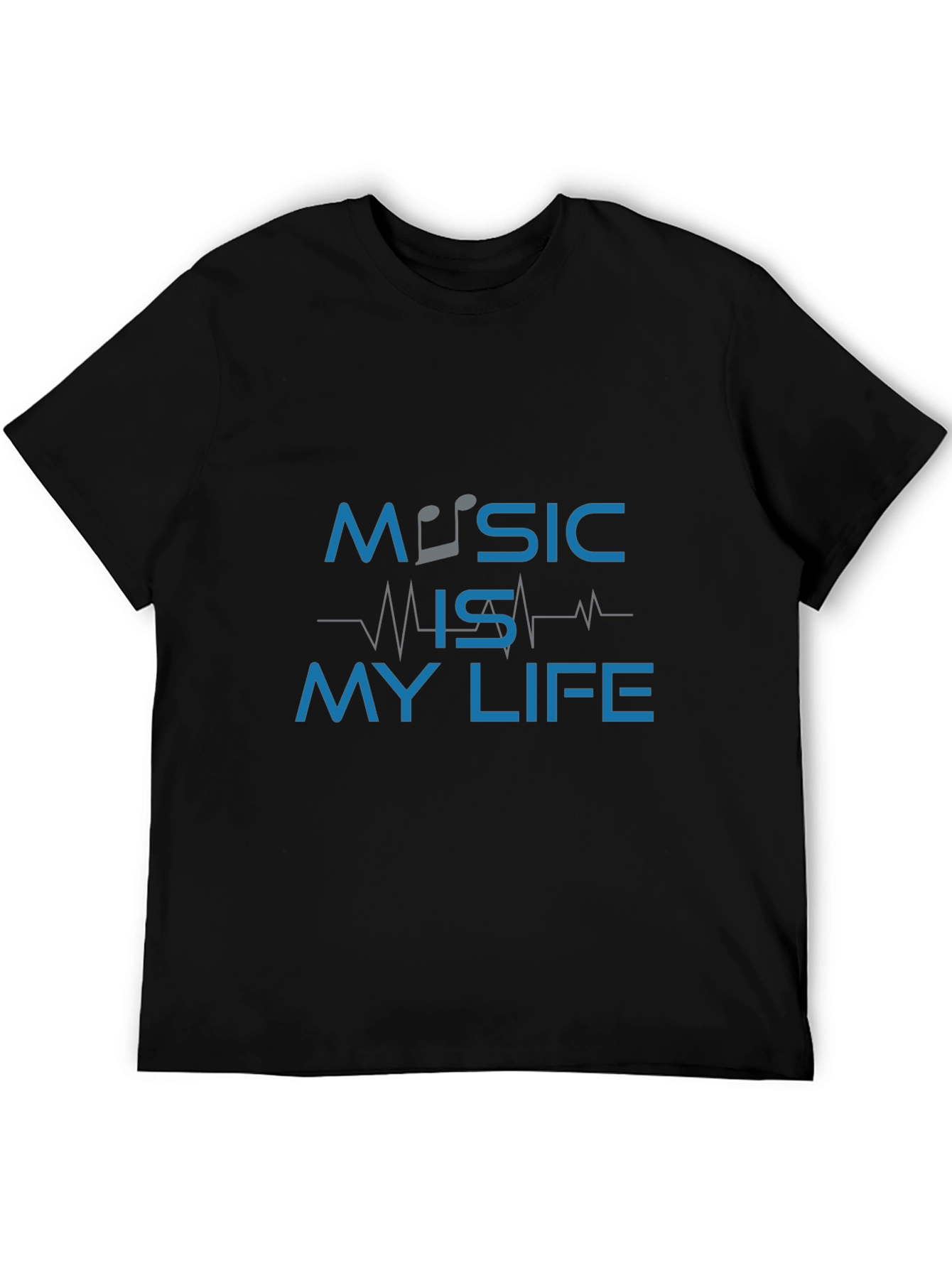 Black Music is My Life Graphic Tee - Men's Black T-Shirt view 5