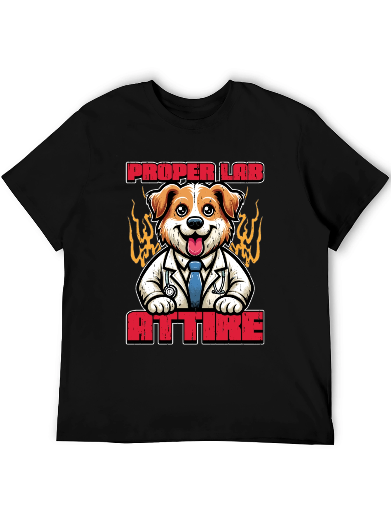 Black Proper Lab Attire T-Shirt: Dog Doctor Tee view 5