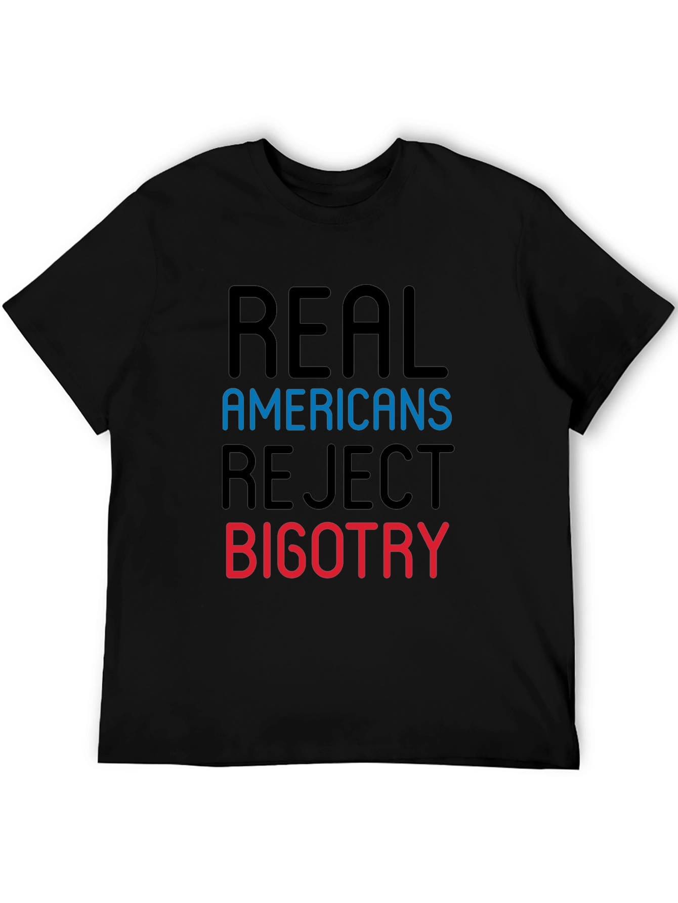 Black Real Americans Reject Bigotry Graphic Tee view 5
