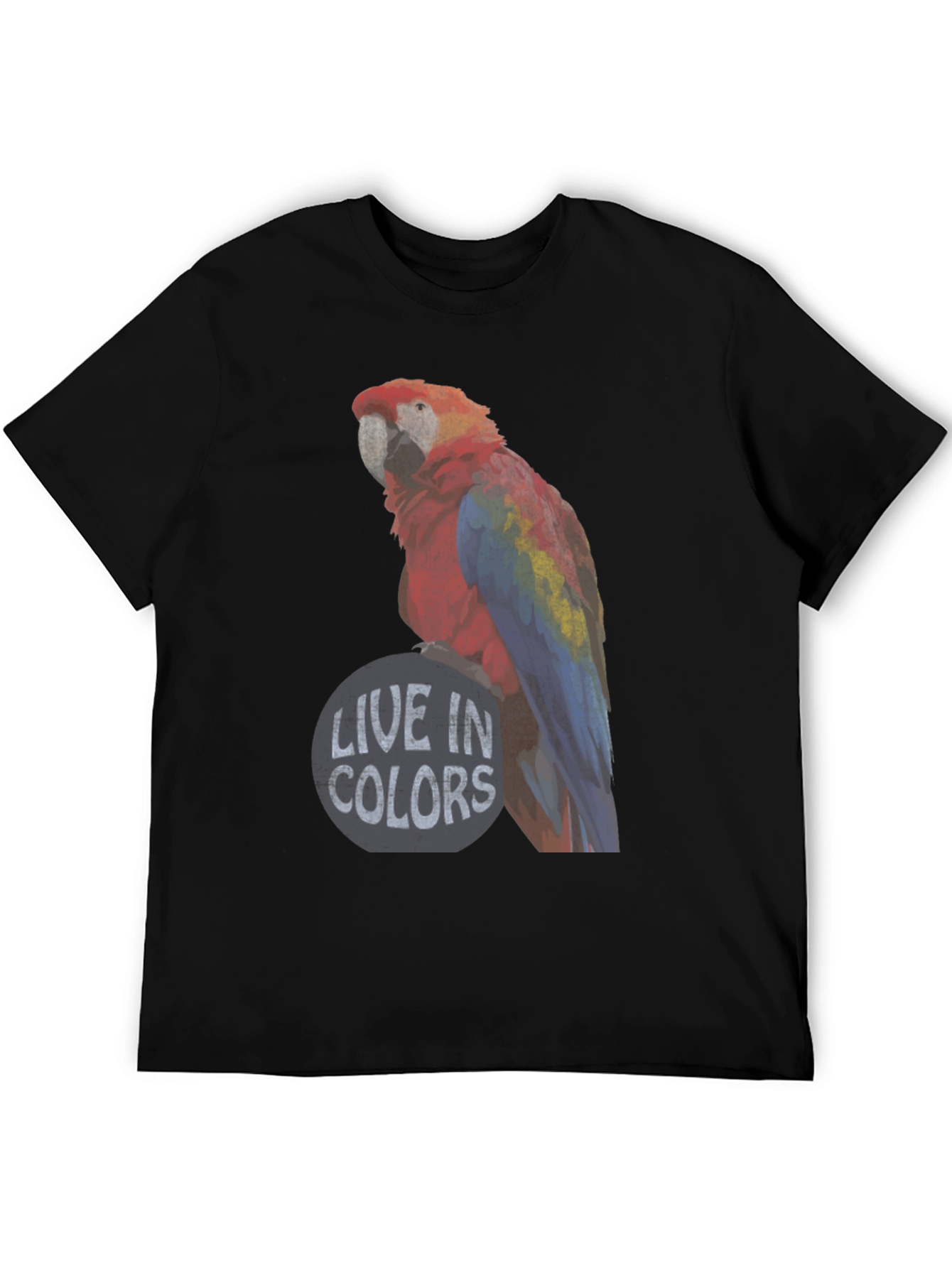 Black Live in Colors Parrot Graphic Tee view 5