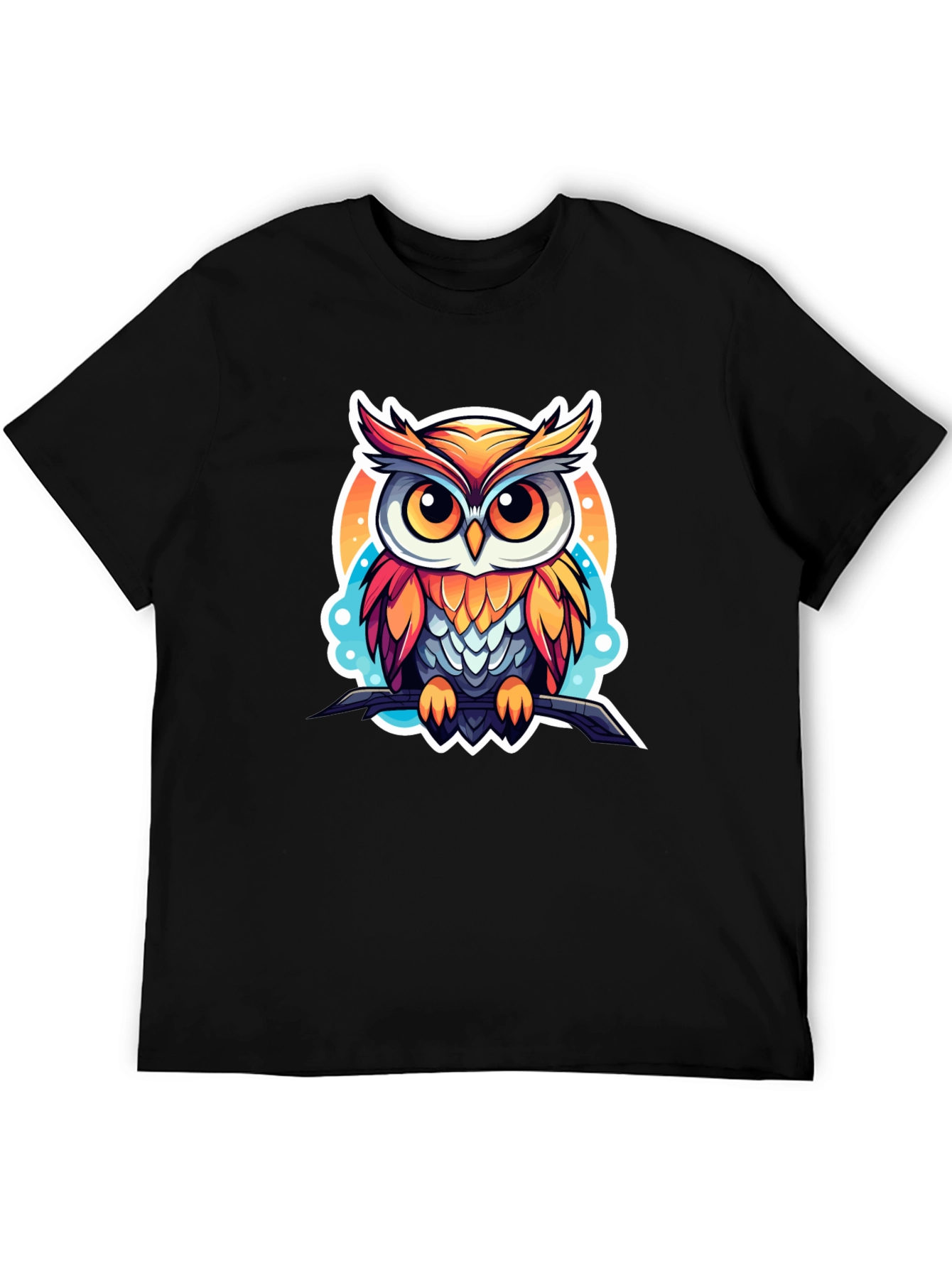 Black Owl Graphic Tee - Stylish Men's Black T-Shirt view 5