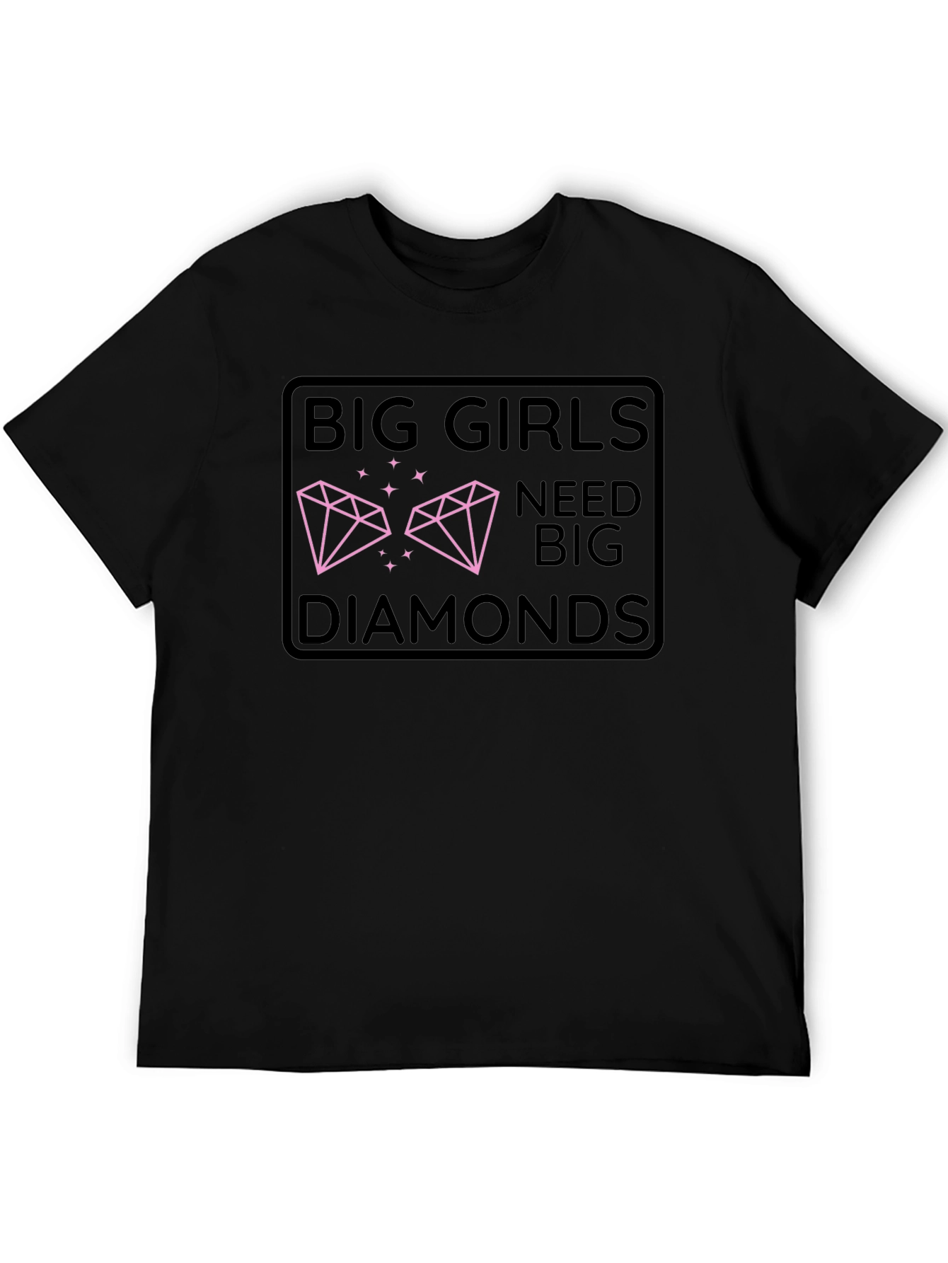 Black Big Girls Need Big Diamonds Graphic Tee view 5