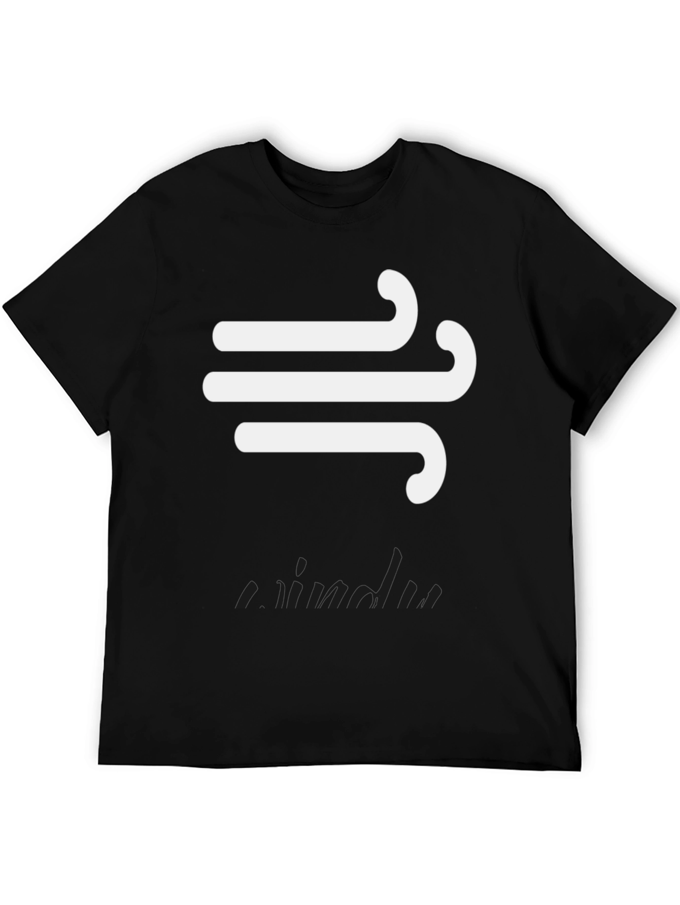 Black Wind Symbol T-Shirt - Modern Graphic Tee view 5
