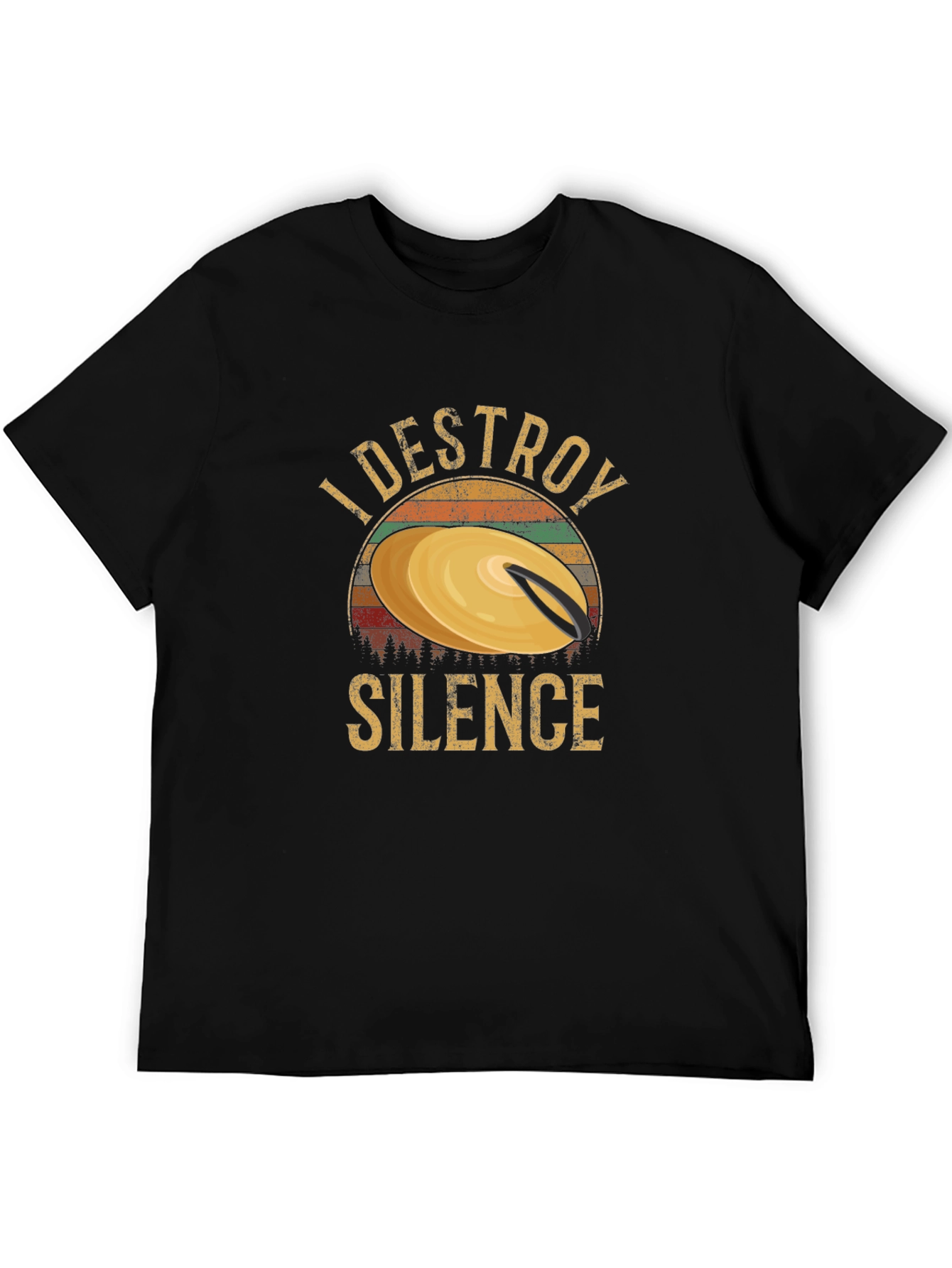 Black I Destroy Silence Drummer T-Shirt view 5