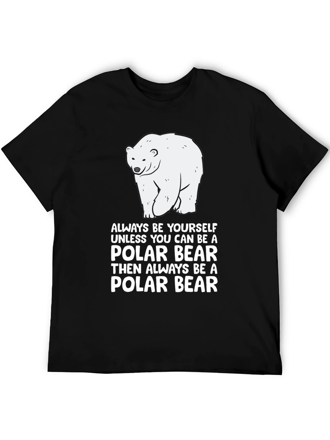 Black Polar Bear T-Shirt - "Always Be Yourself" view 5