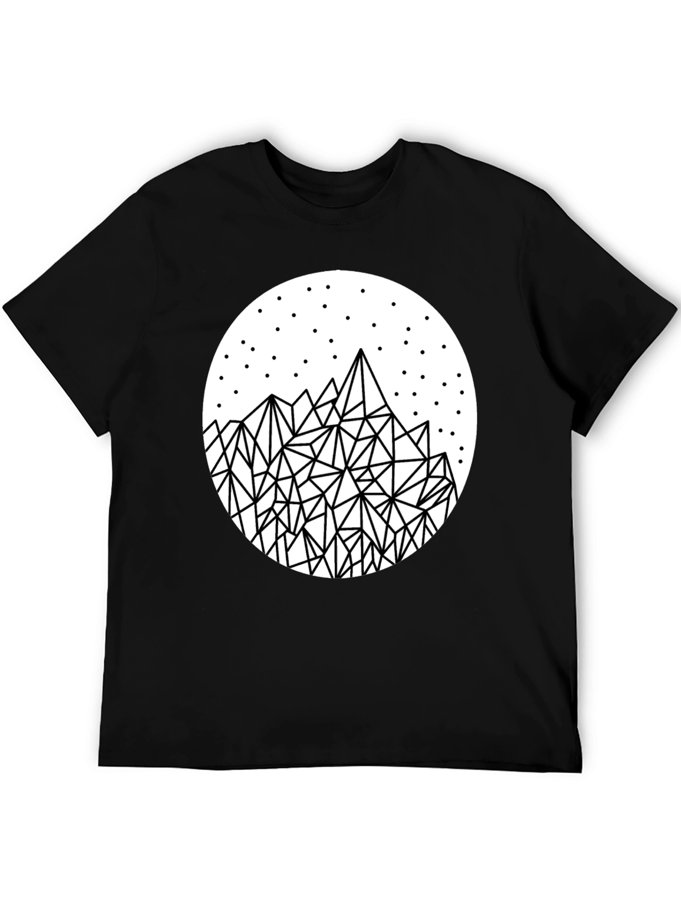 Black Geometric Mountainscape Tee view 5