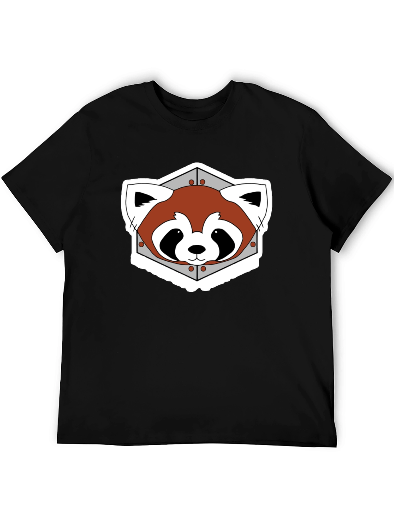 Black Red Panda Graphic Tee - Black Cotton Blend view 5