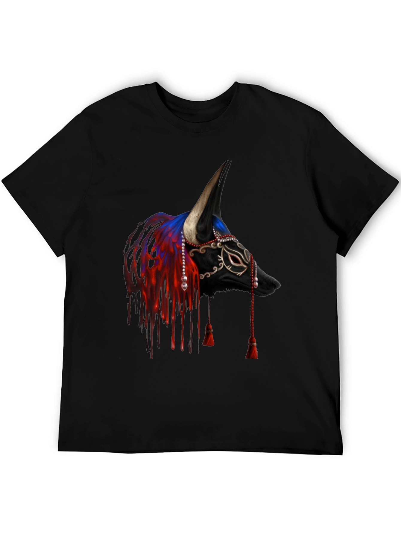 Black Black Bull Mask T-Shirt - Unique Graphic Tee view 5