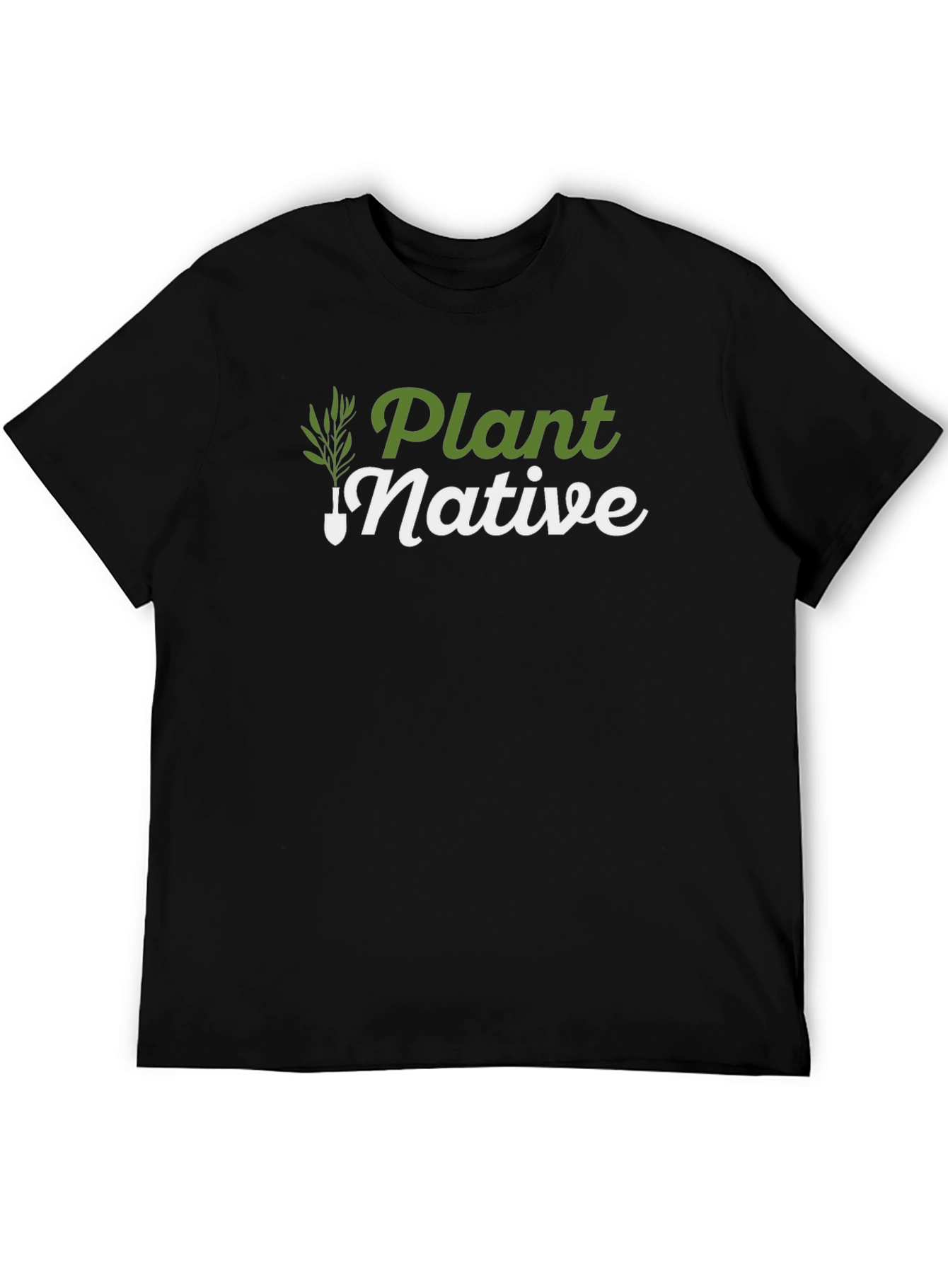 Black Plant Native Graphic T-Shirt - Black, Eco-Friendly view 5
