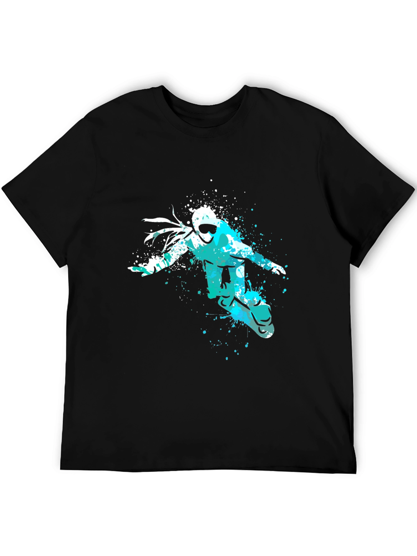 Black Snowboarder Graphic Tee - Black Cotton Comfort view 5