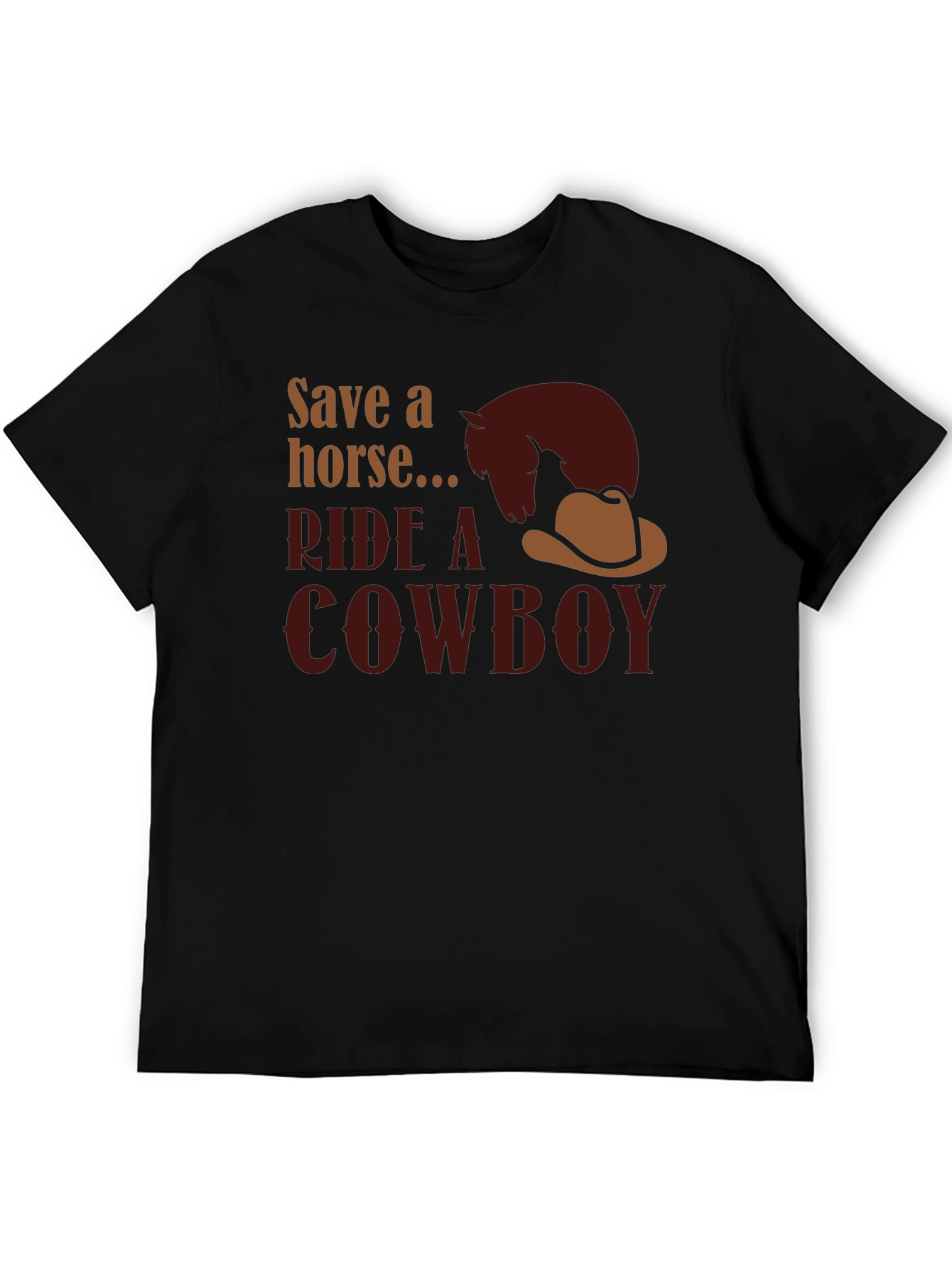 Black Save a Horse Ride a Cowboy Graphic Tee view 5