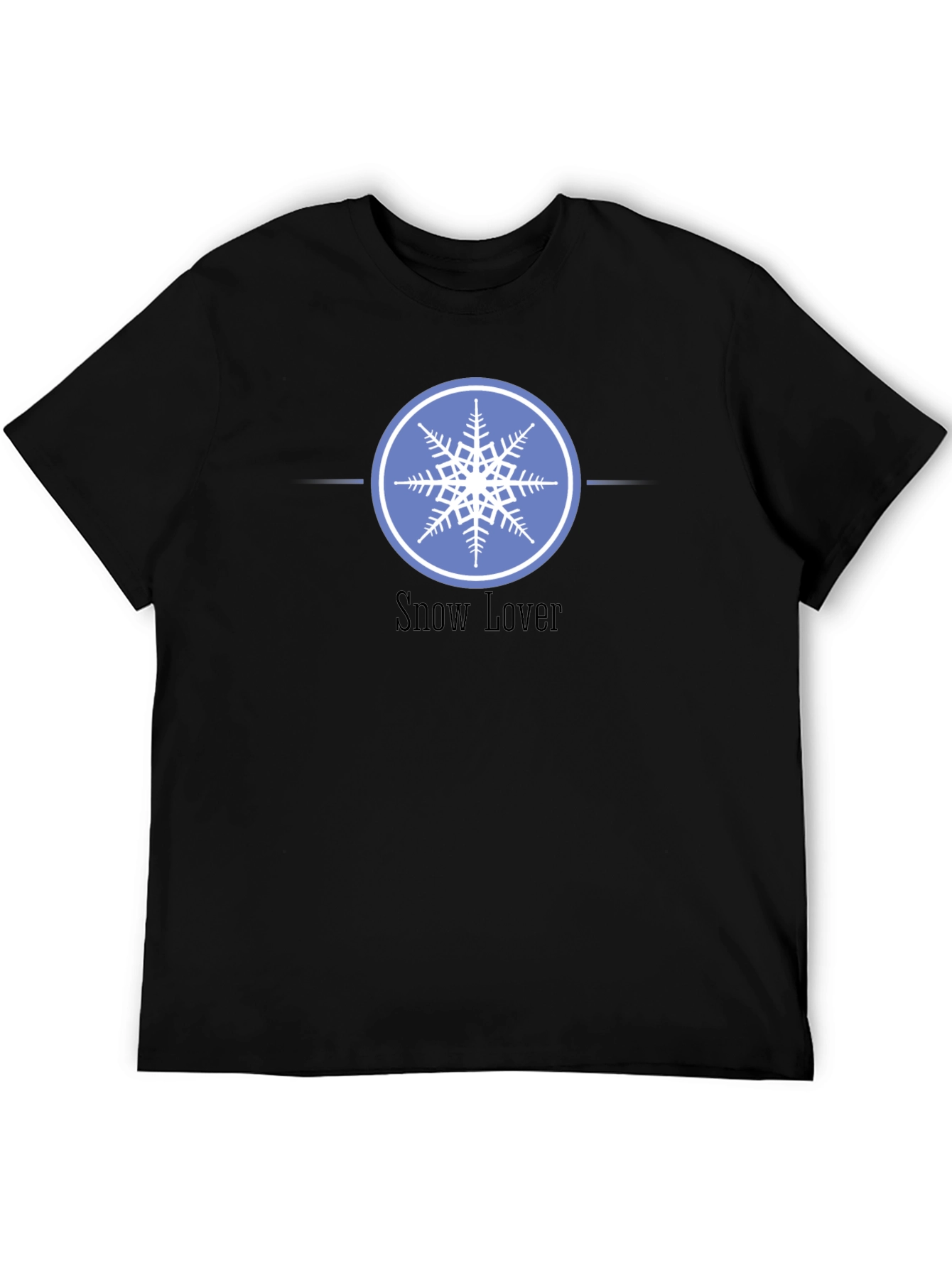 Black Snow Lover Graphic Tee - Winter Snowflake Design view 5
