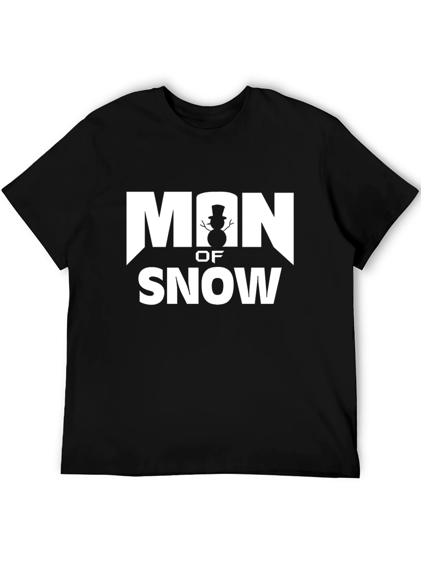 Black Man of Snow T-Shirt - Funny Winter Holiday Tee view 5